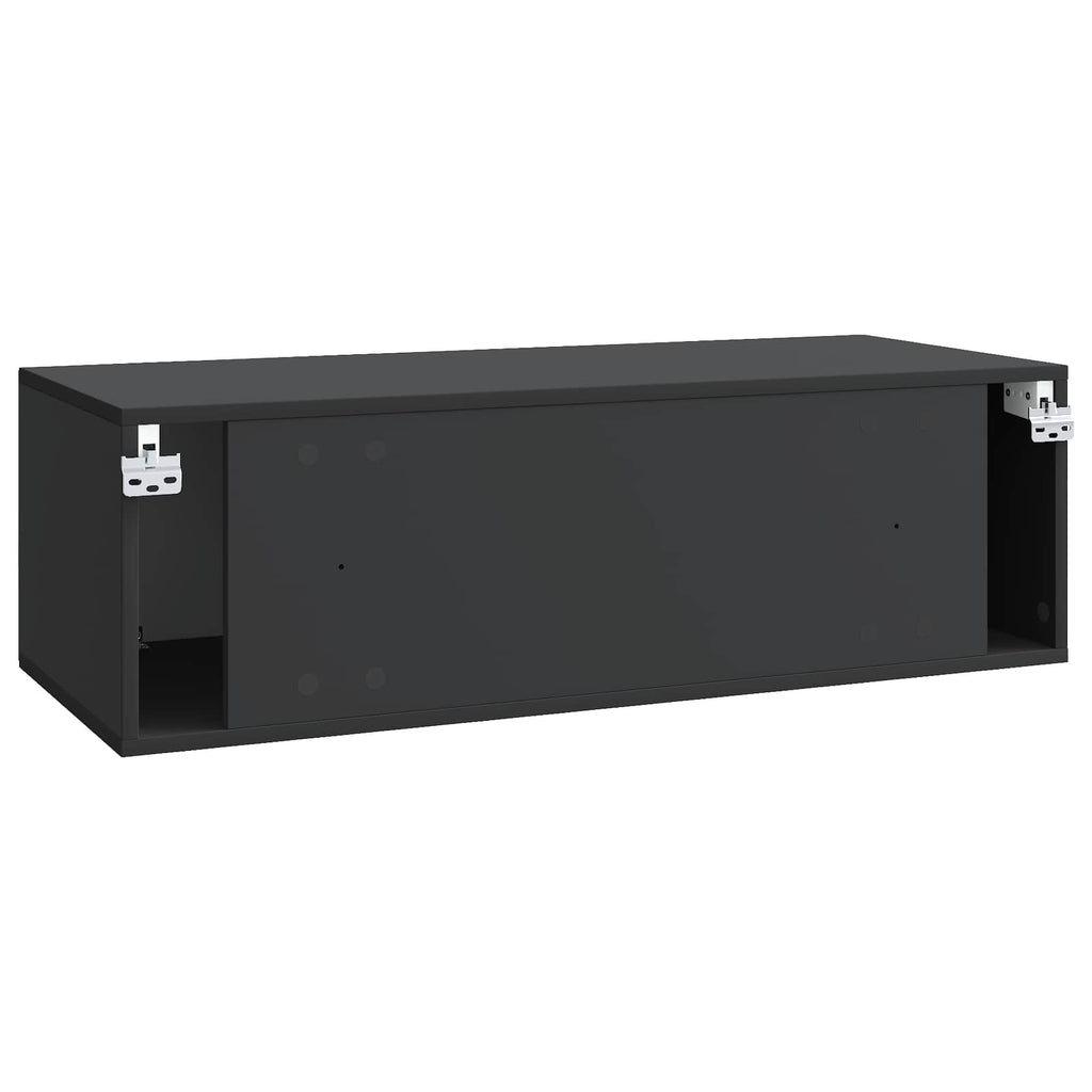 vidaXL Szafka RTV montowana na ścianie Czarny 98 x 41 x 30 cm