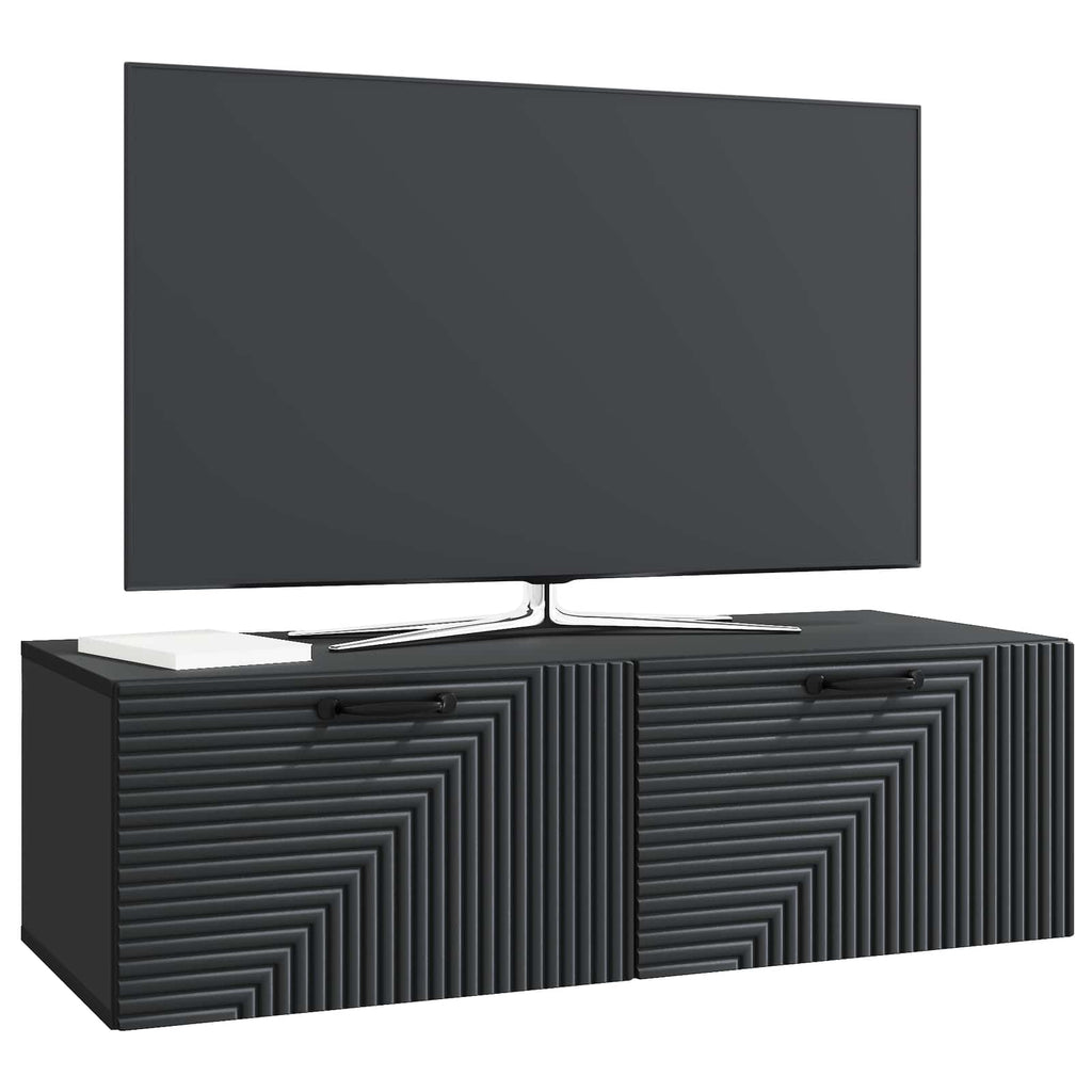 vidaXL Szafka RTV montowana na ścianie Czarny 98 x 41 x 30 cm