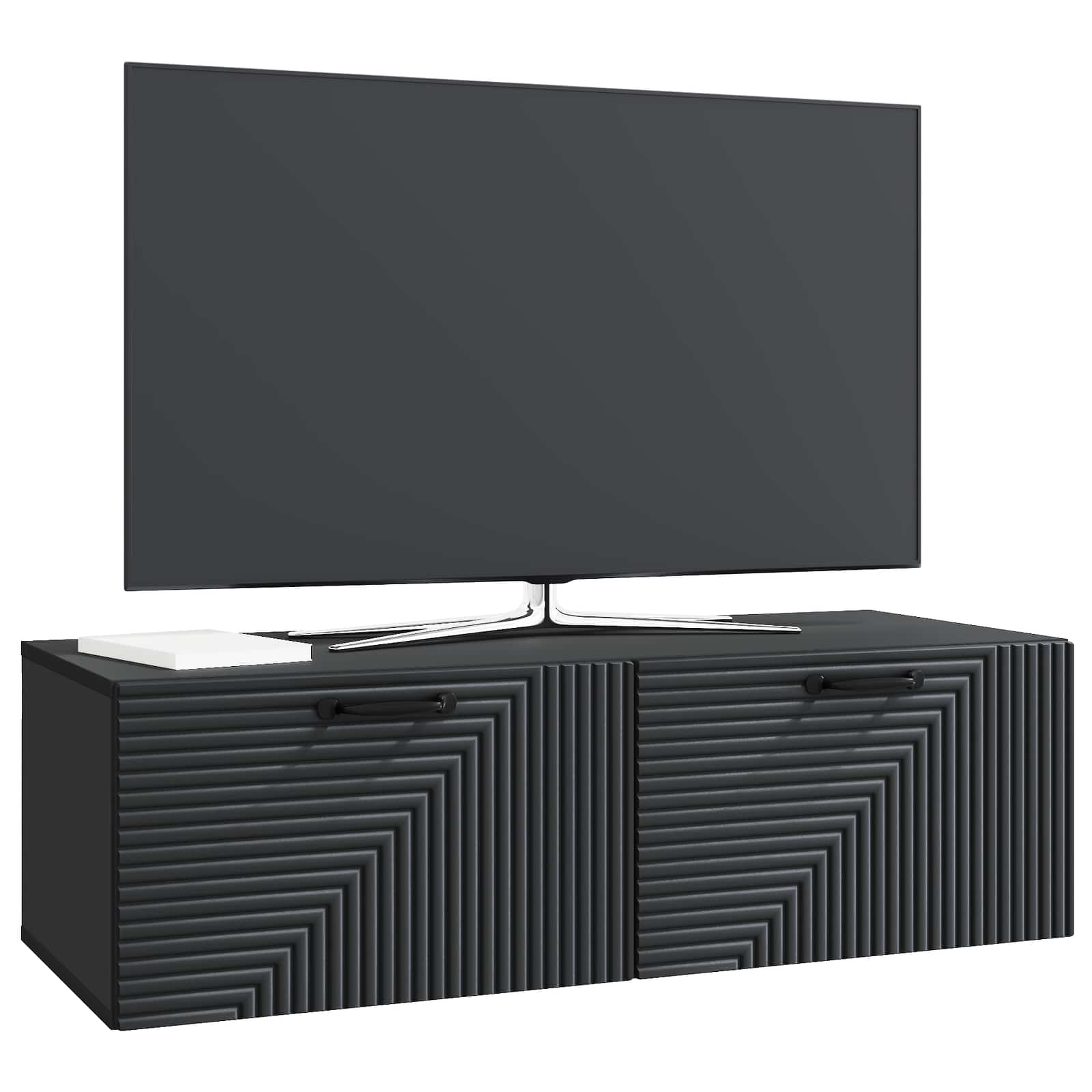 vidaXL Szafka RTV montowana na ścianie Czarny 98 x 41 x 30 cm