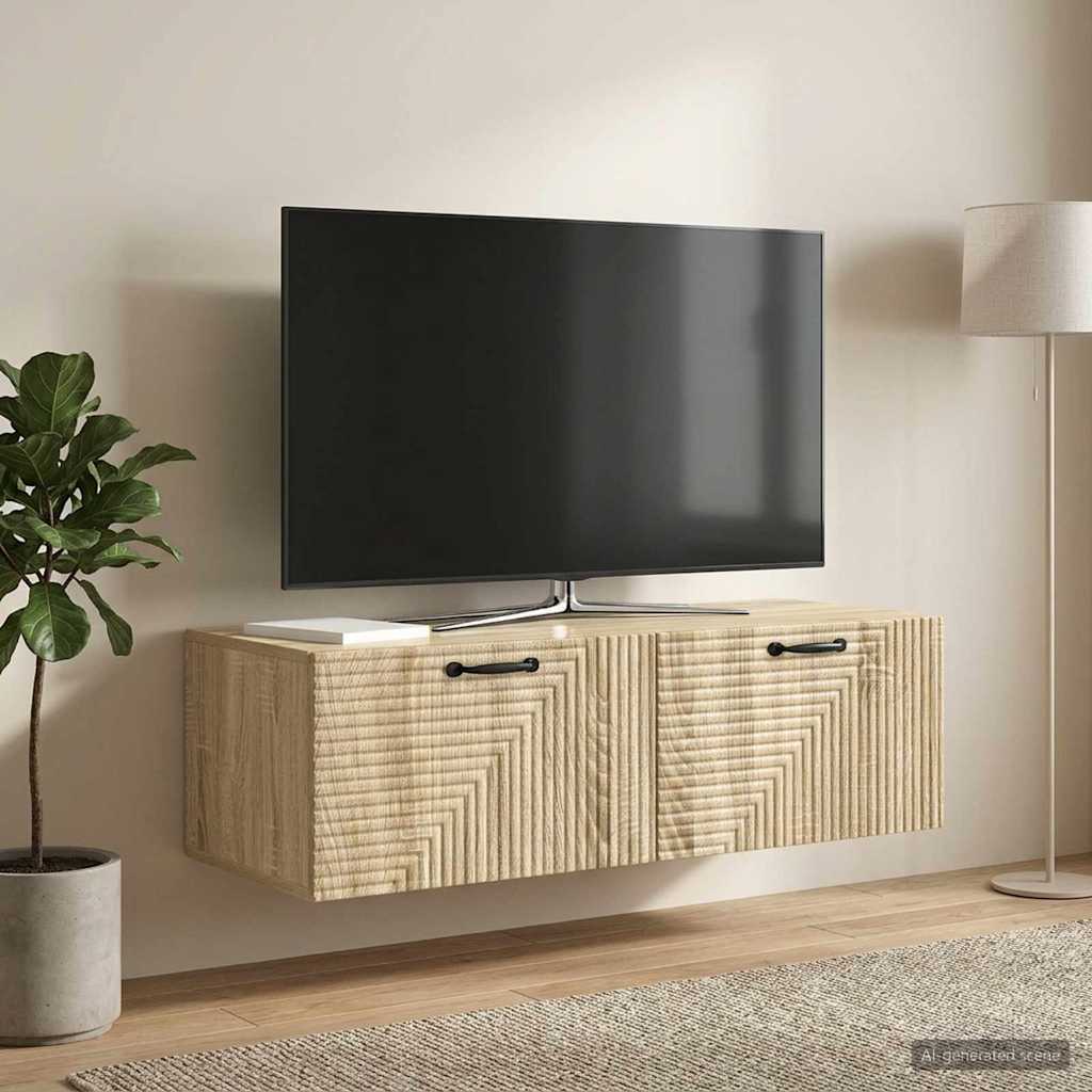 vidaXL Szafka RTV montowana na ścianie dąb Sonoma 98 x 41 x 30 cm