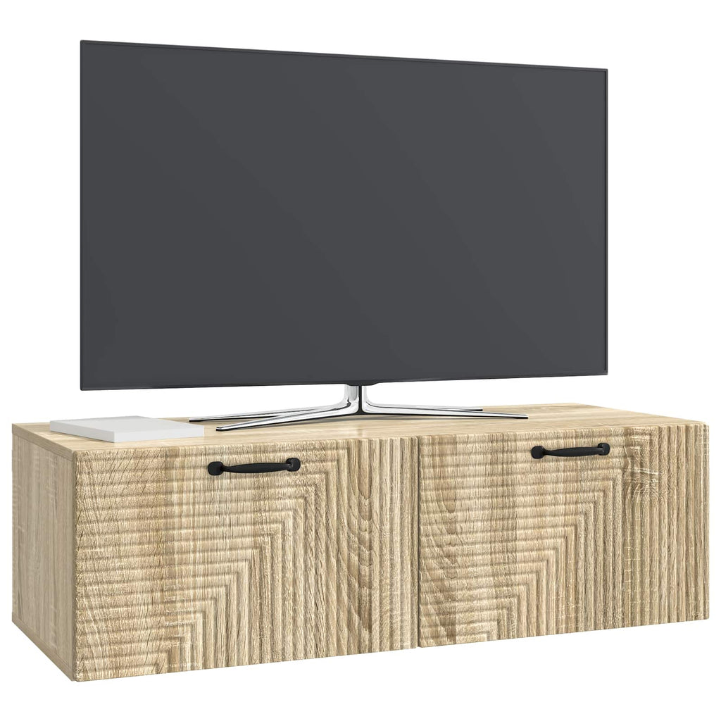 vidaXL Szafka RTV montowana na ścianie dąb Sonoma 98 x 41 x 30 cm