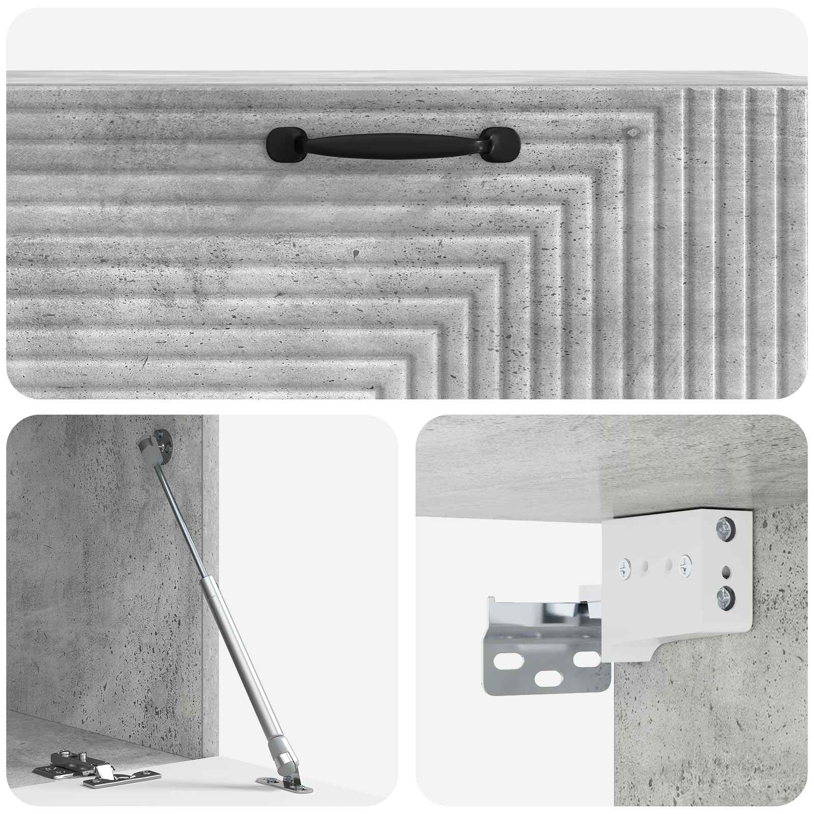 vidaXL Szafka RTV montowana na ścianie Betonowy szary 98 x 41 x 30 cm