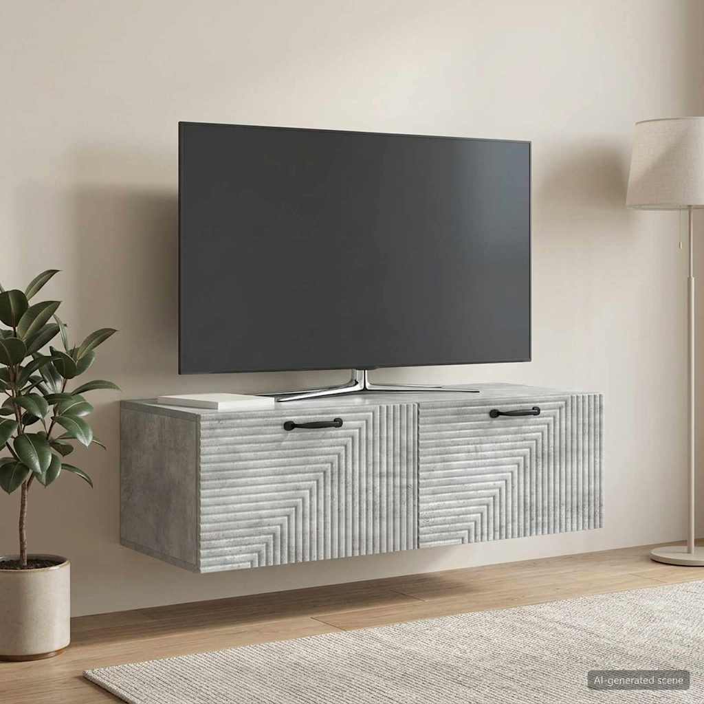 vidaXL Szafka RTV montowana na ścianie Betonowy szary 98 x 41 x 30 cm