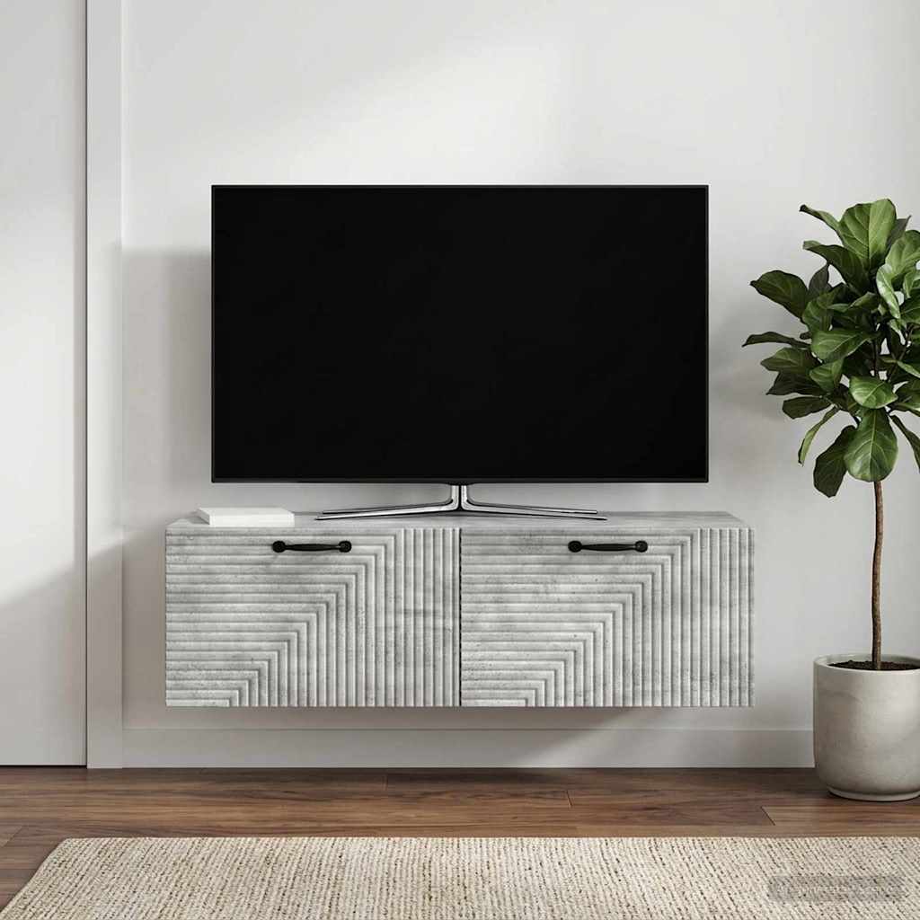 vidaXL Szafka RTV montowana na ścianie Betonowy szary 98 x 41 x 30 cm