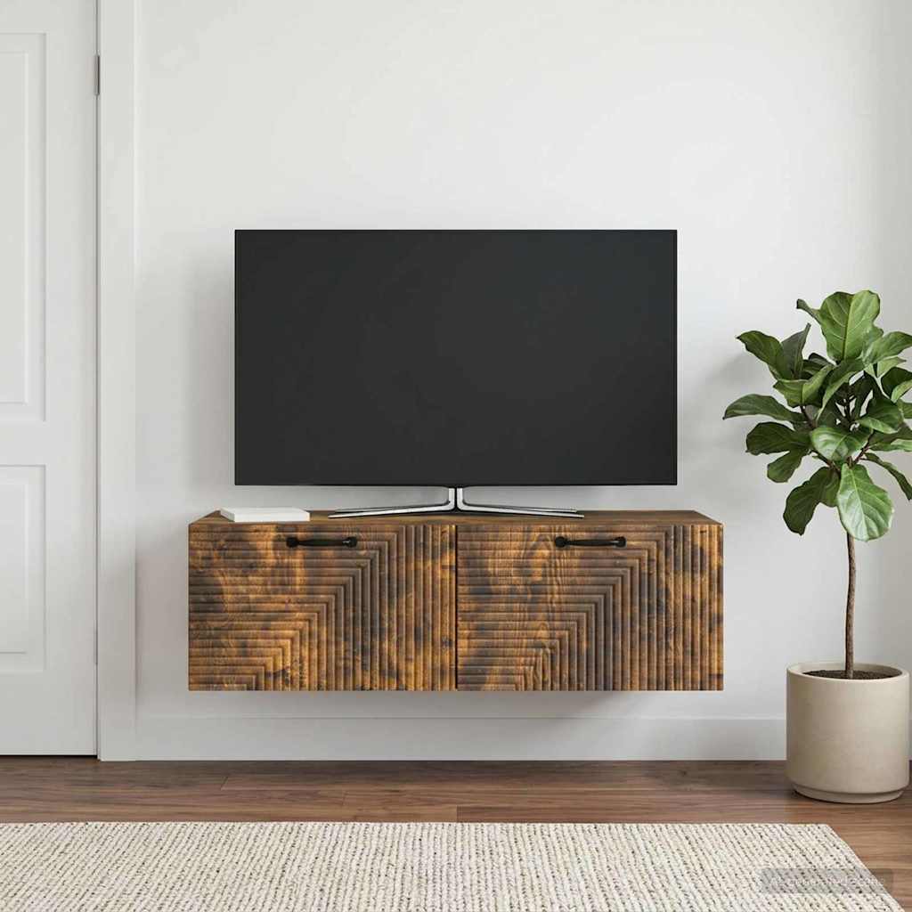 vidaXL Szafka RTV montowana na ścianie Dąb wędzony 98 x 41 x 30 cm