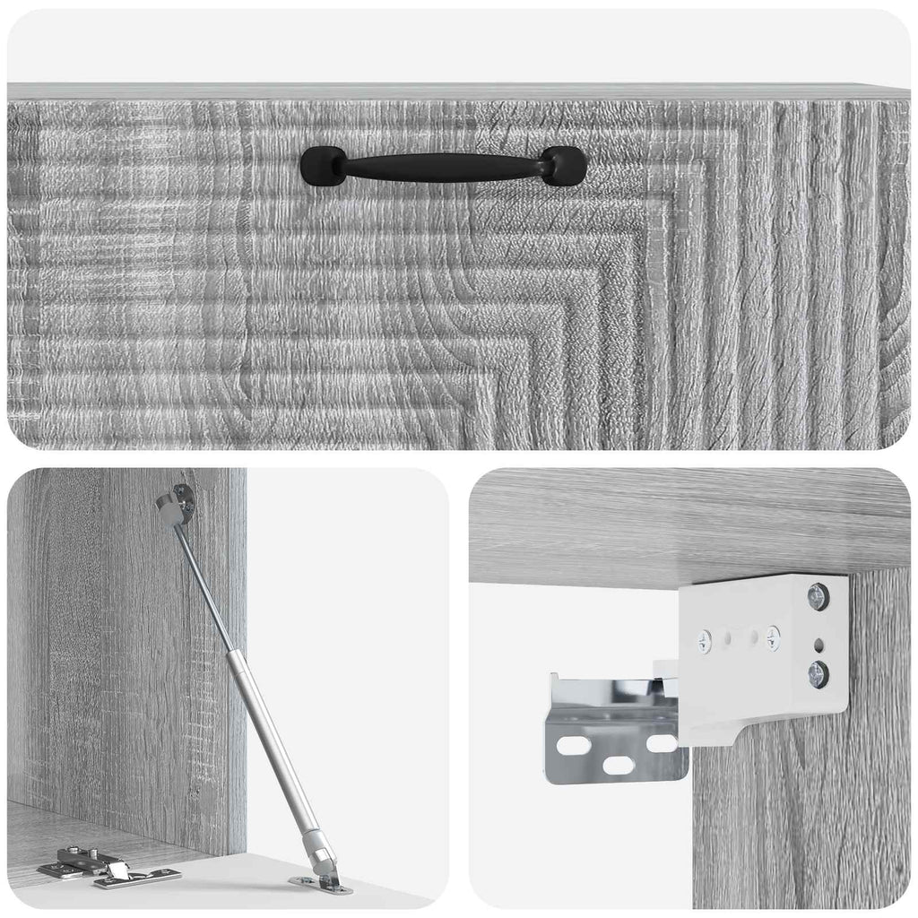 vidaXL Szafka RTV montowana na ścianie 98 x 41 x 30 cm Szary Sonoma