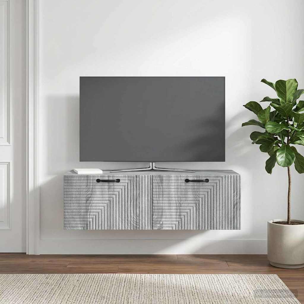 vidaXL Szafka RTV montowana na ścianie 98 x 41 x 30 cm Szary Sonoma