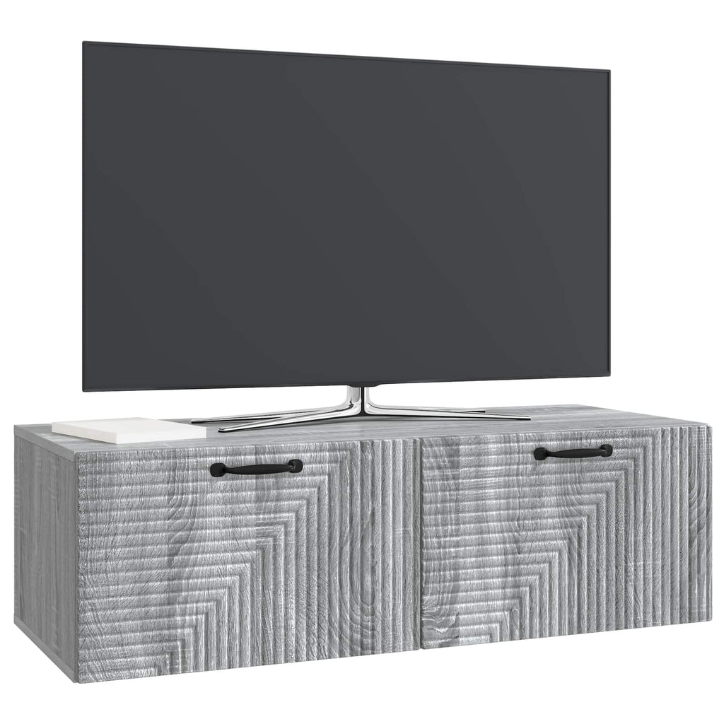 vidaXL Szafka RTV montowana na ścianie Szary Sonoma 98 x 41 x 30 cm