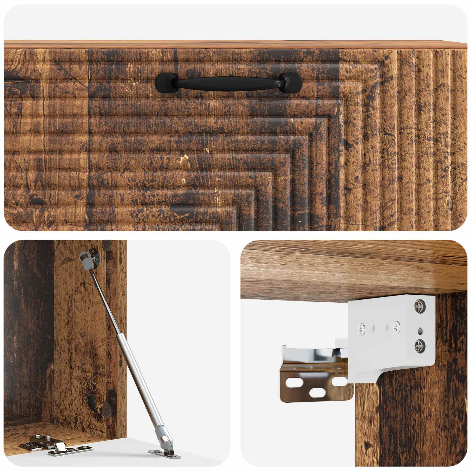 vidaXL Szafka RTV montowana na ścianie Stare drewno 98 x 41 x 30 cm