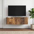 vidaXL Szafka RTV montowana na ścianie Stare drewno 98 x 41 x 30 cm