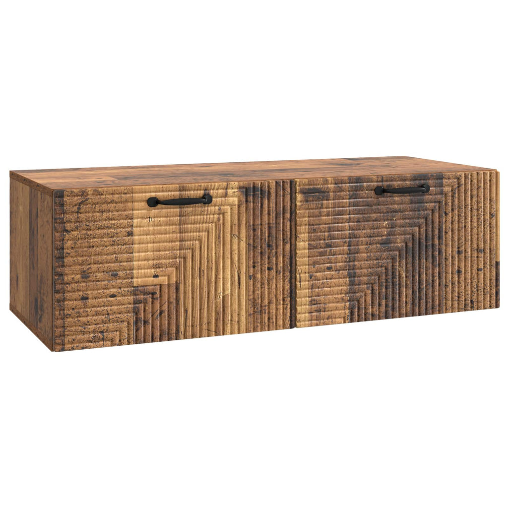 vidaXL Szafka RTV montowana na ścianie Stare drewno 98 x 41 x 30 cm