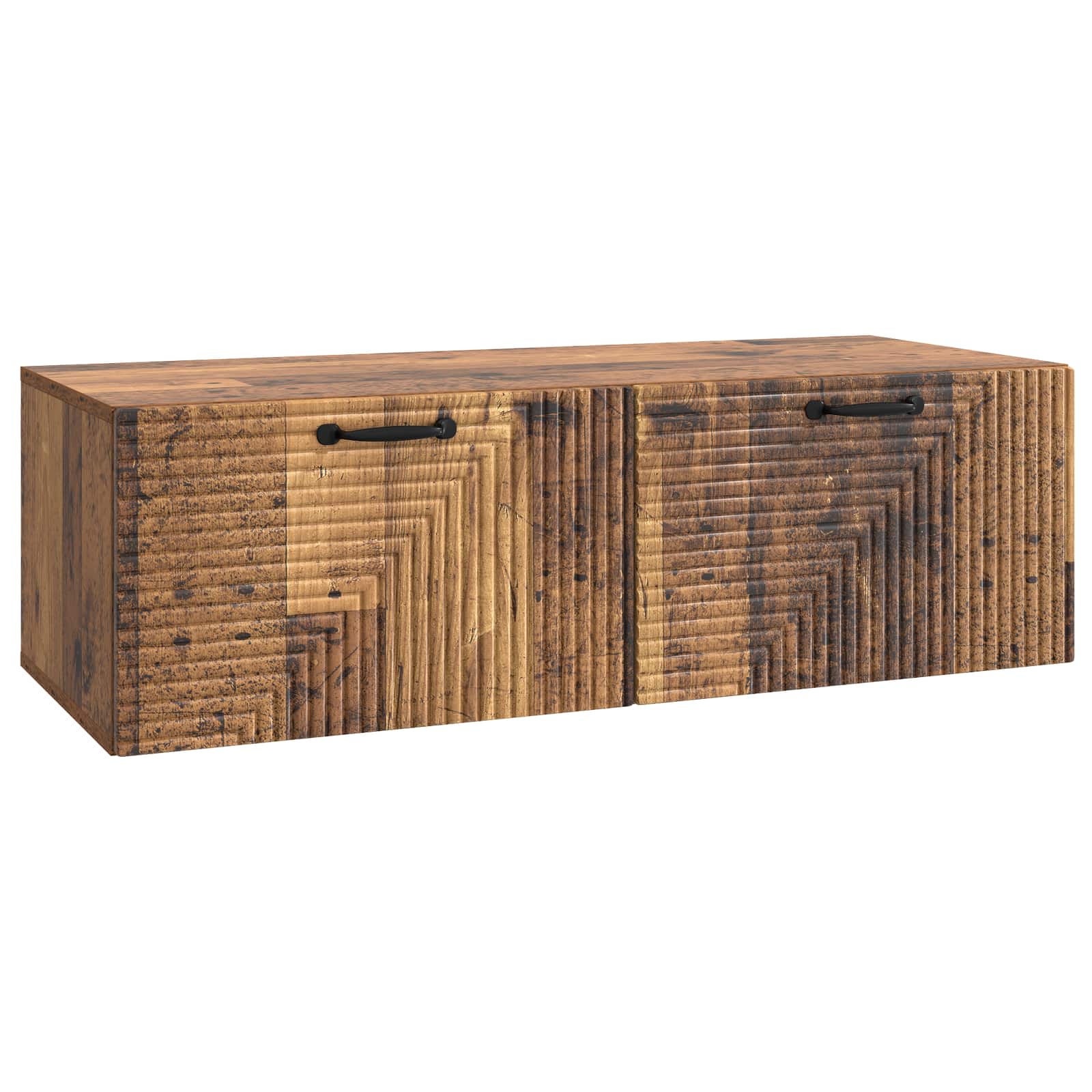 vidaXL Szafka RTV montowana na ścianie Stare drewno 98 x 41 x 30 cm