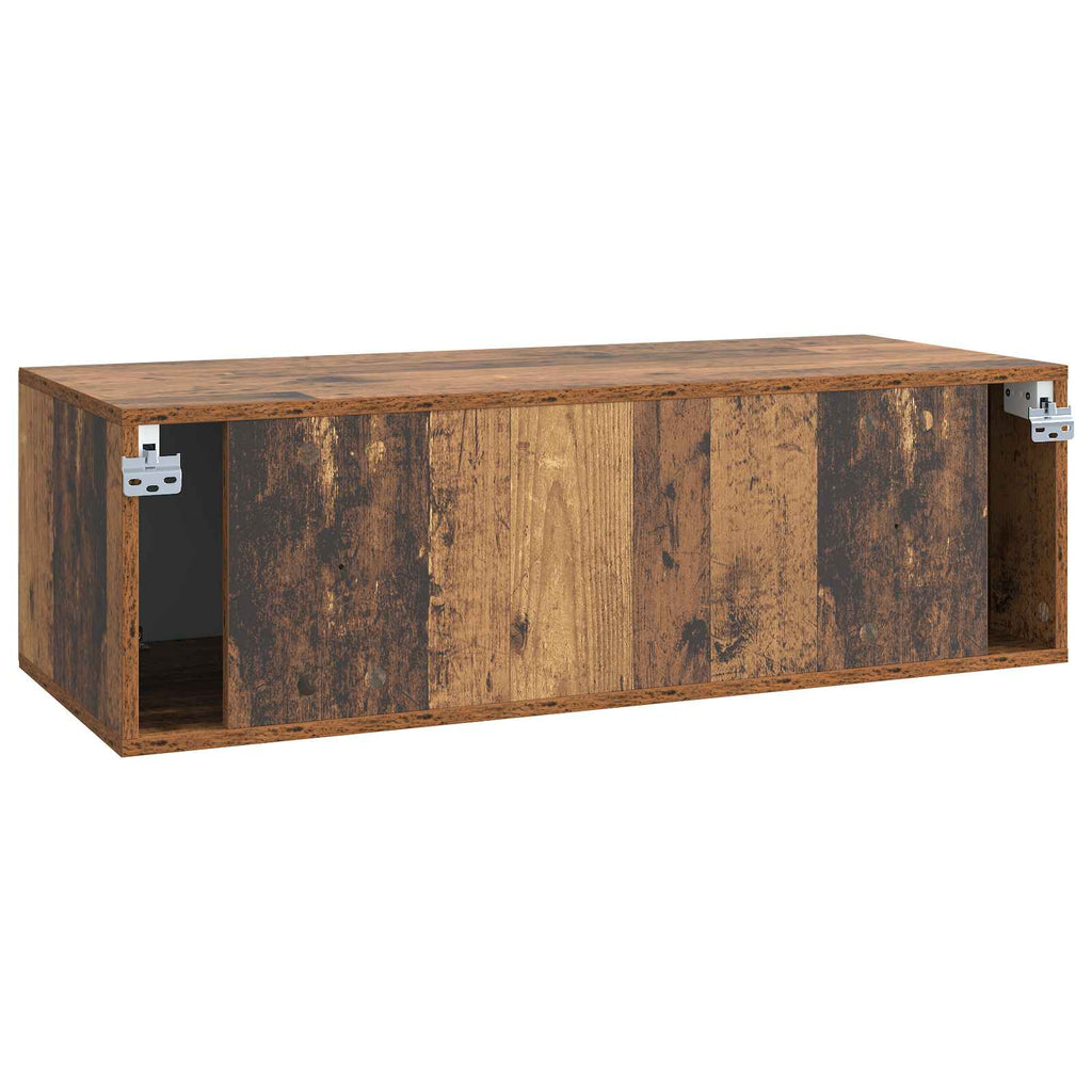 vidaXL Szafka RTV montowana na ścianie Stare drewno 98 x 41 x 30 cm