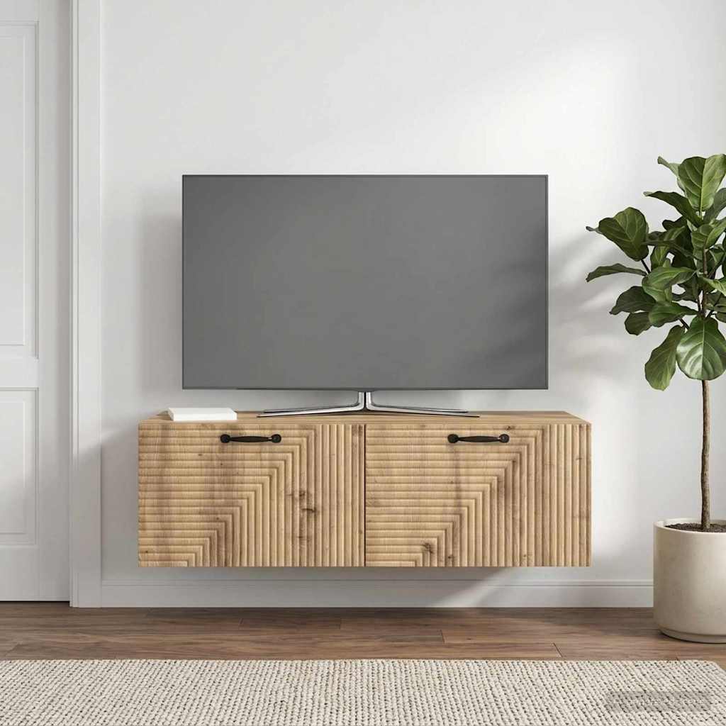 vidaXL Szafka RTV montowana na ścianie 98 x 41 x 30 cm Dąb artisan