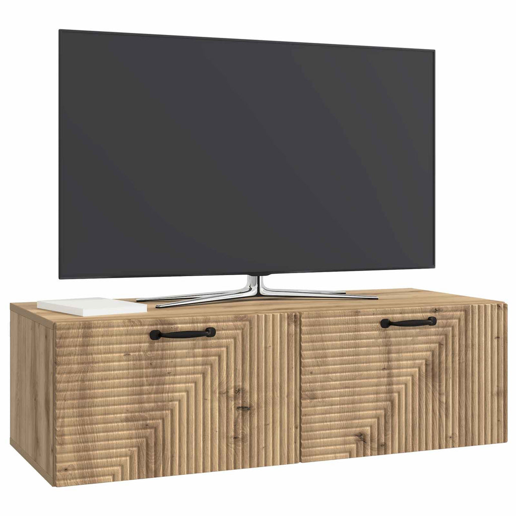 vidaXL Szafka RTV montowana na ścianie Dąb artisan 98 x 41 x 30 cm