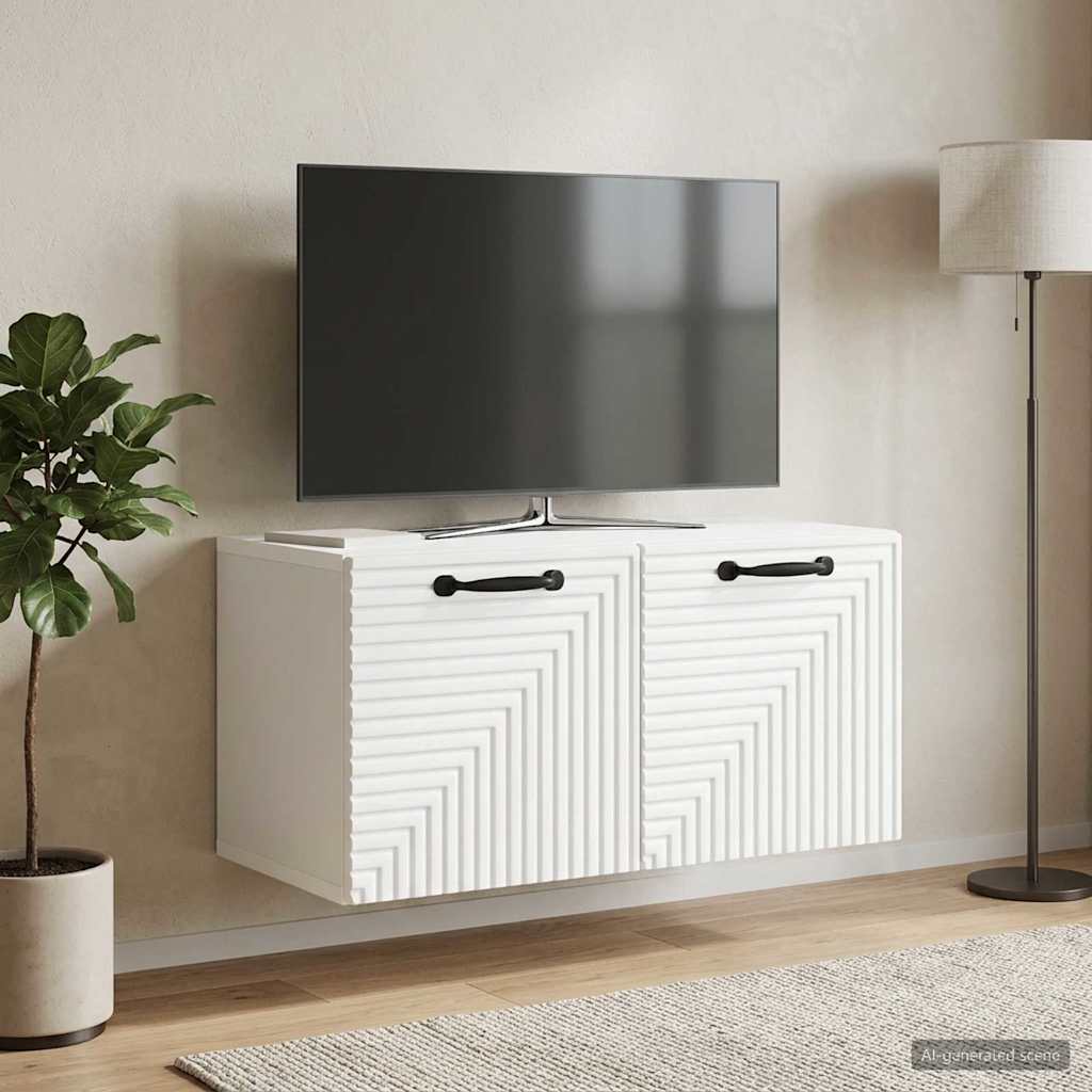 vidaXL Szafka RTV montowana na ścianie Biały 59,5 x 31 x 30 cm