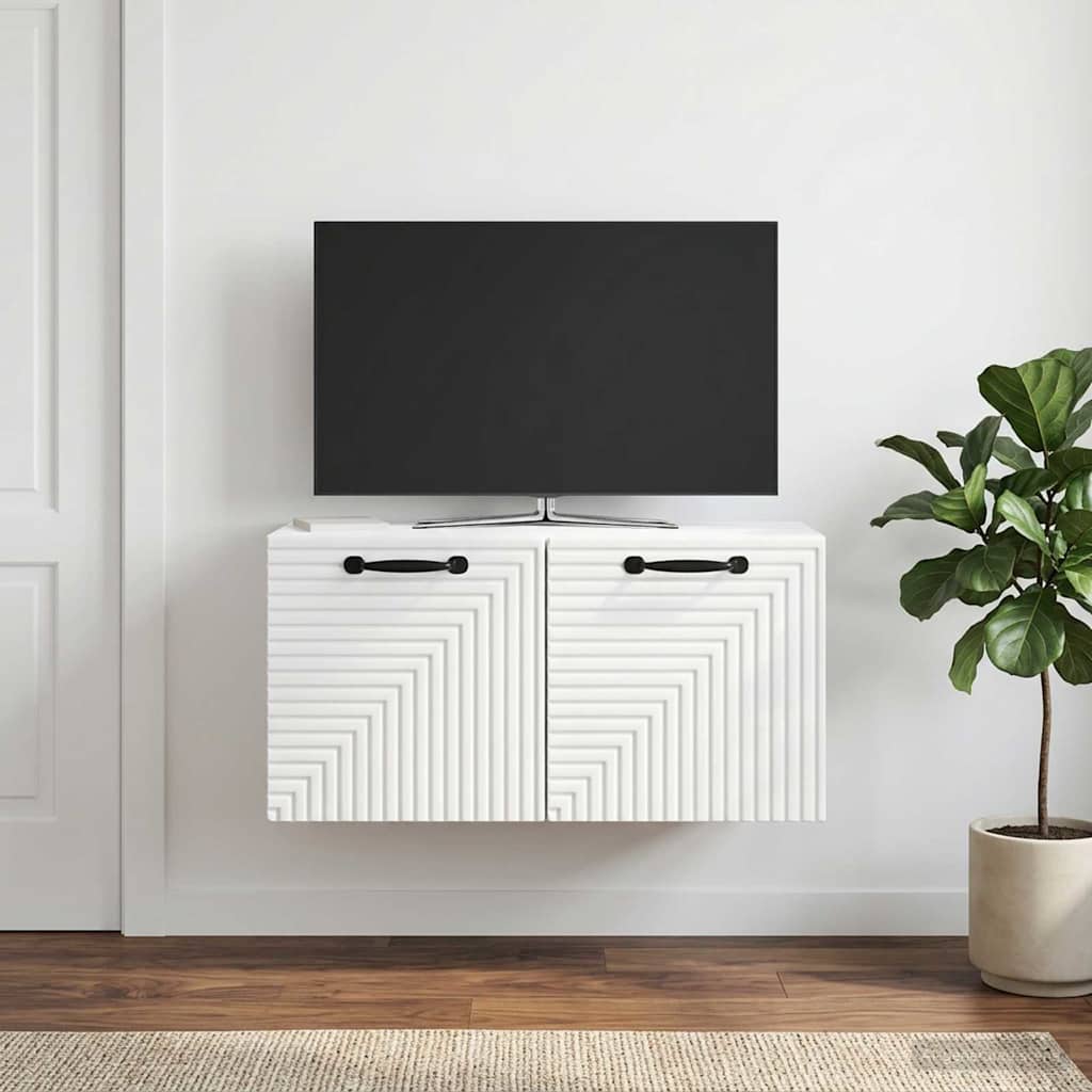 vidaXL Szafka RTV montowana na ścianie Biały 59,5 x 31 x 30 cm