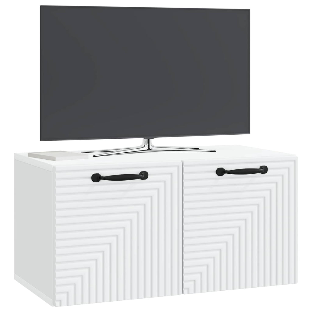 vidaXL Szafka RTV montowana na ścianie Biały 59,5 x 31 x 30 cm