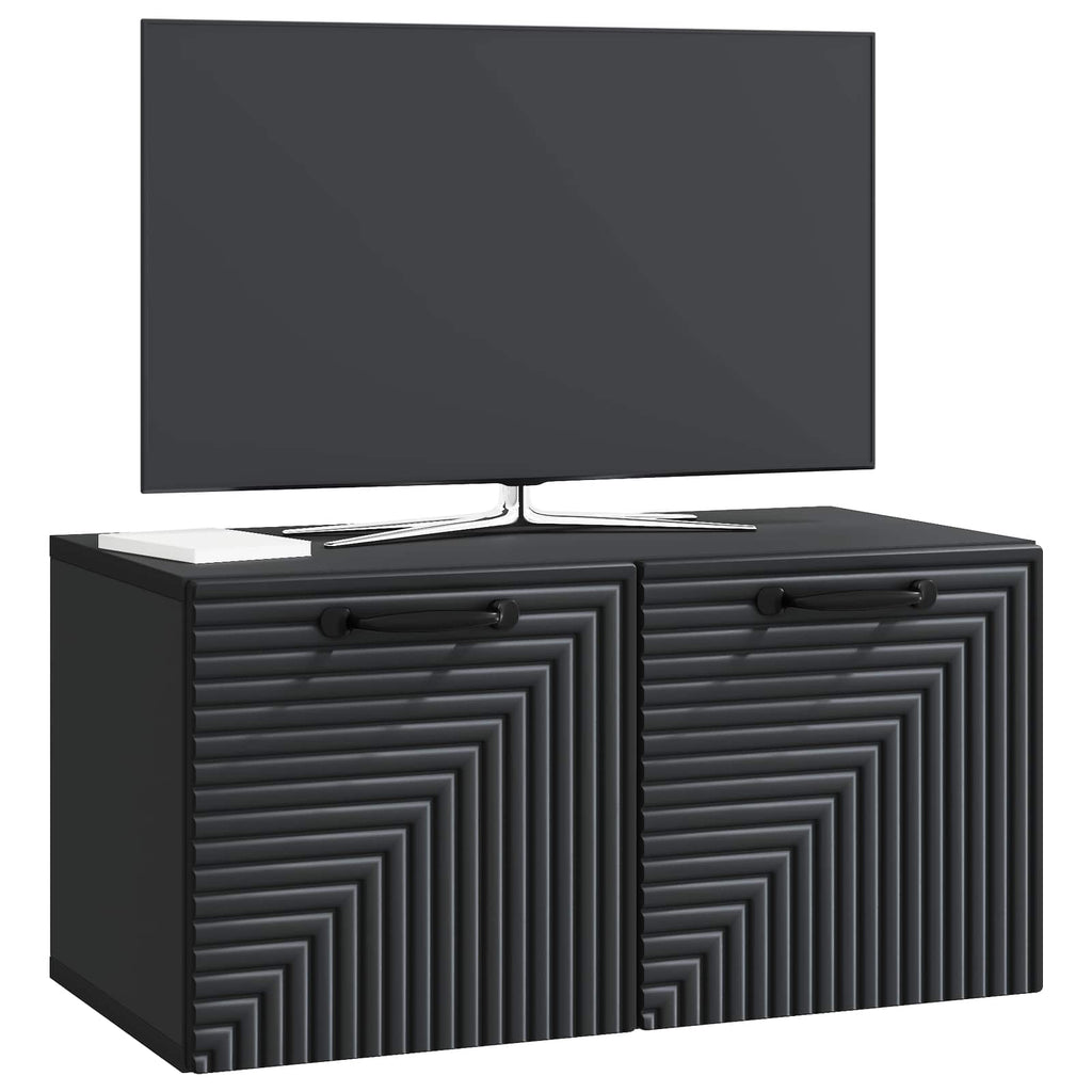 vidaXL Szafka RTV montowana na ścianie Czarny 59,5 x 31 x 30 cm