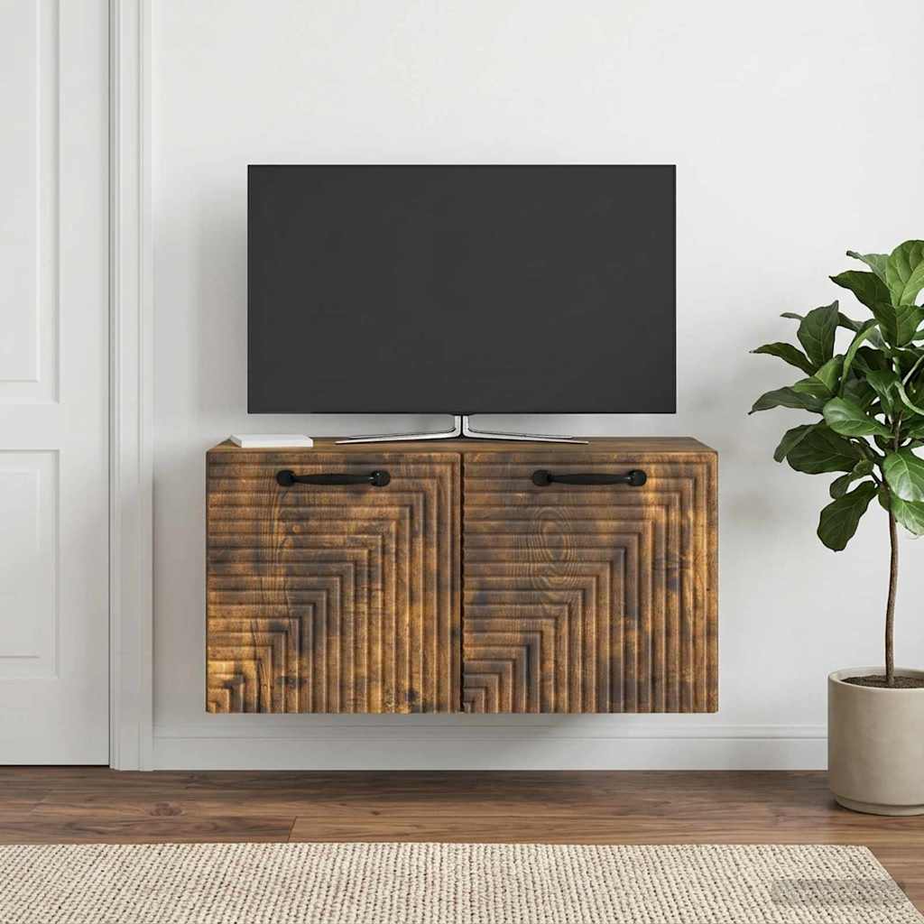 vidaXL Szafka RTV montowana na ścianie Dąb wędzony 59,5 x 31 x 30 cm