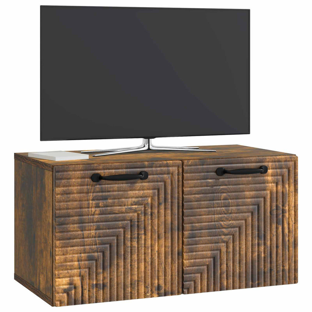 vidaXL Szafka RTV montowana na ścianie Dąb wędzony 59,5 x 31 x 30 cm