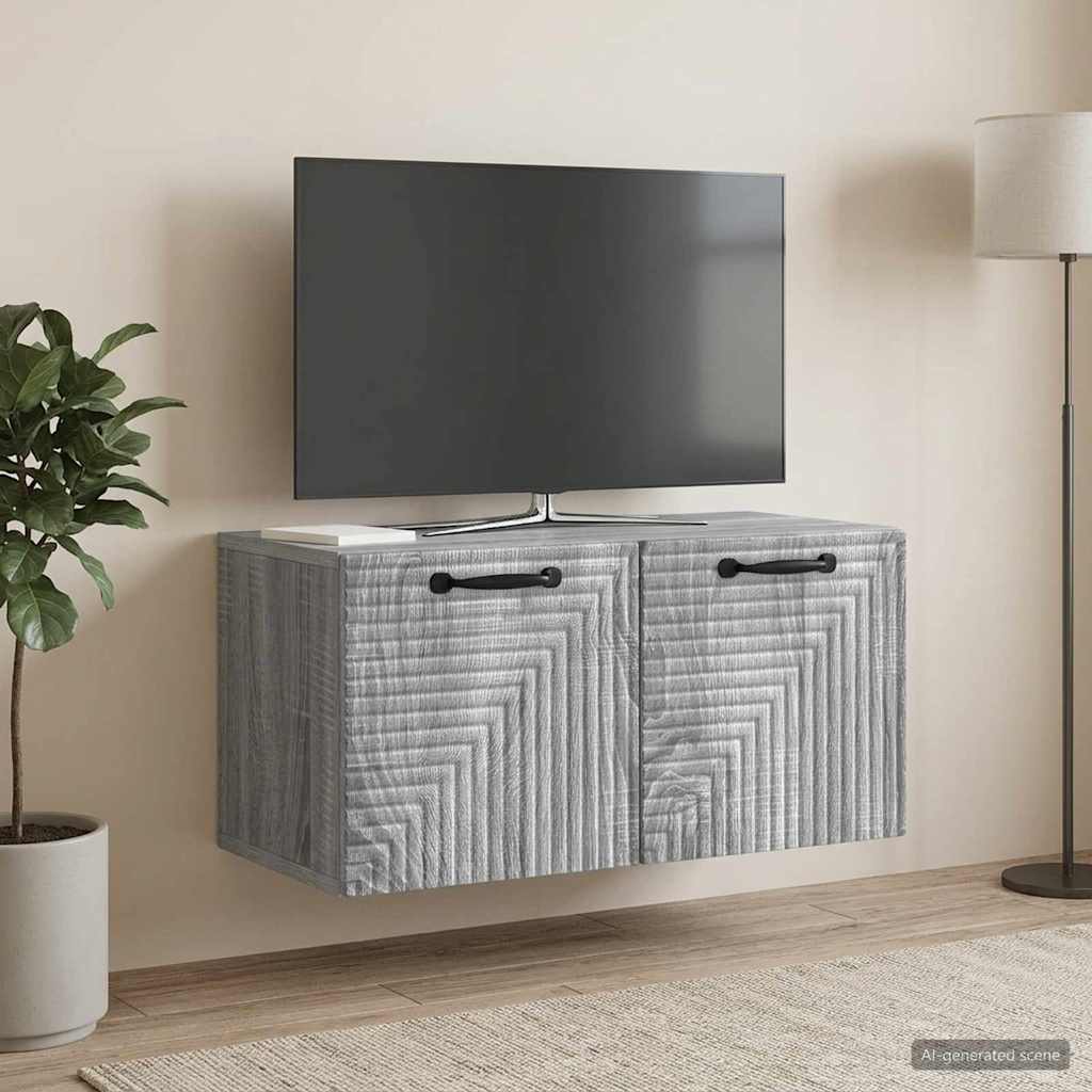 vidaXL Szafka RTV montowana na ścianie Szary Sonoma 59,5 x 31 x 30 cm