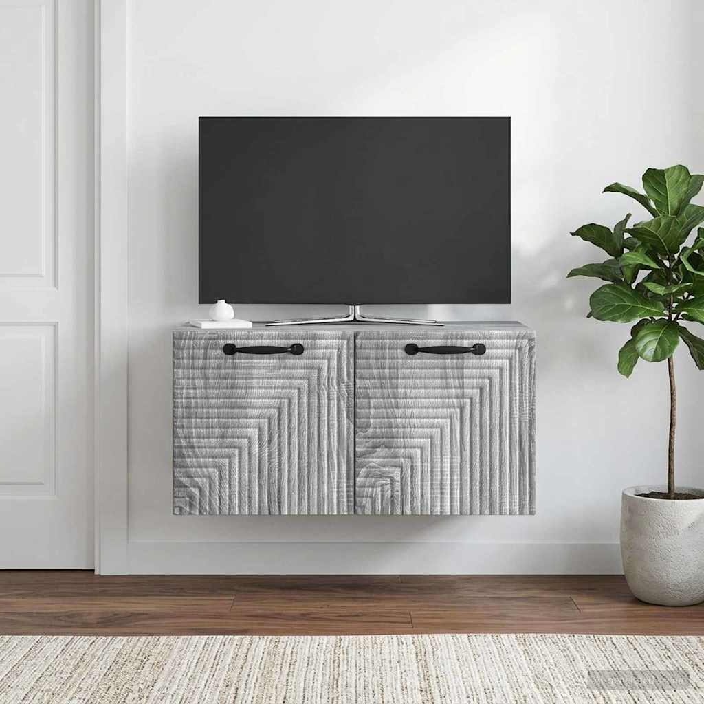 vidaXL Szafka RTV montowana na ścianie Szary Sonoma 59,5 x 31 x 30 cm