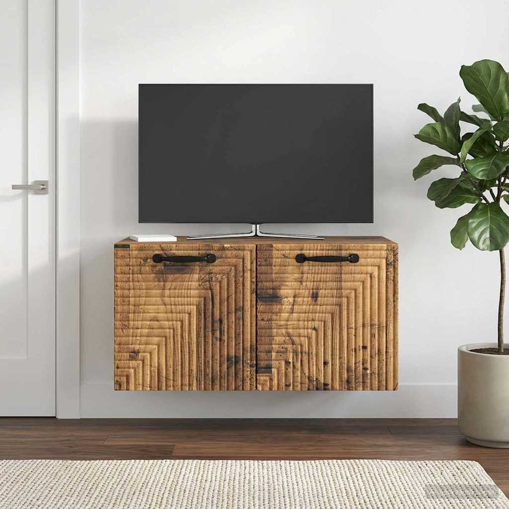 vidaXL Szafka RTV montowana na ścianie Stare drewno 59,5 x 31 x 30 cm