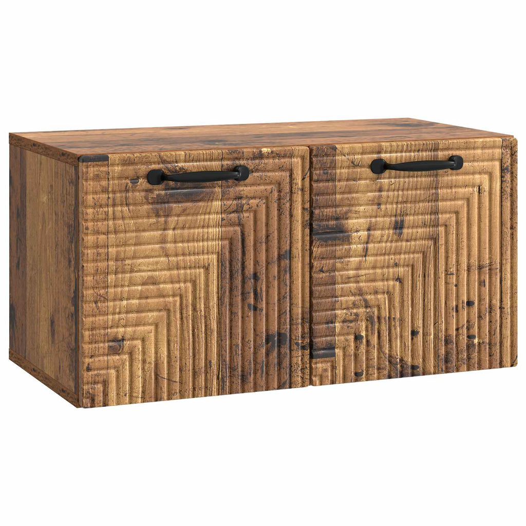 vidaXL Szafka RTV montowana na ścianie Stare drewno 59,5 x 31 x 30 cm