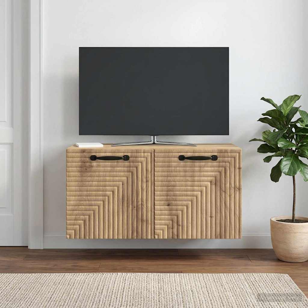 vidaXL Szafka RTV montowana na ścianie 59,5 x 31 x 30 cm Dąb artisan