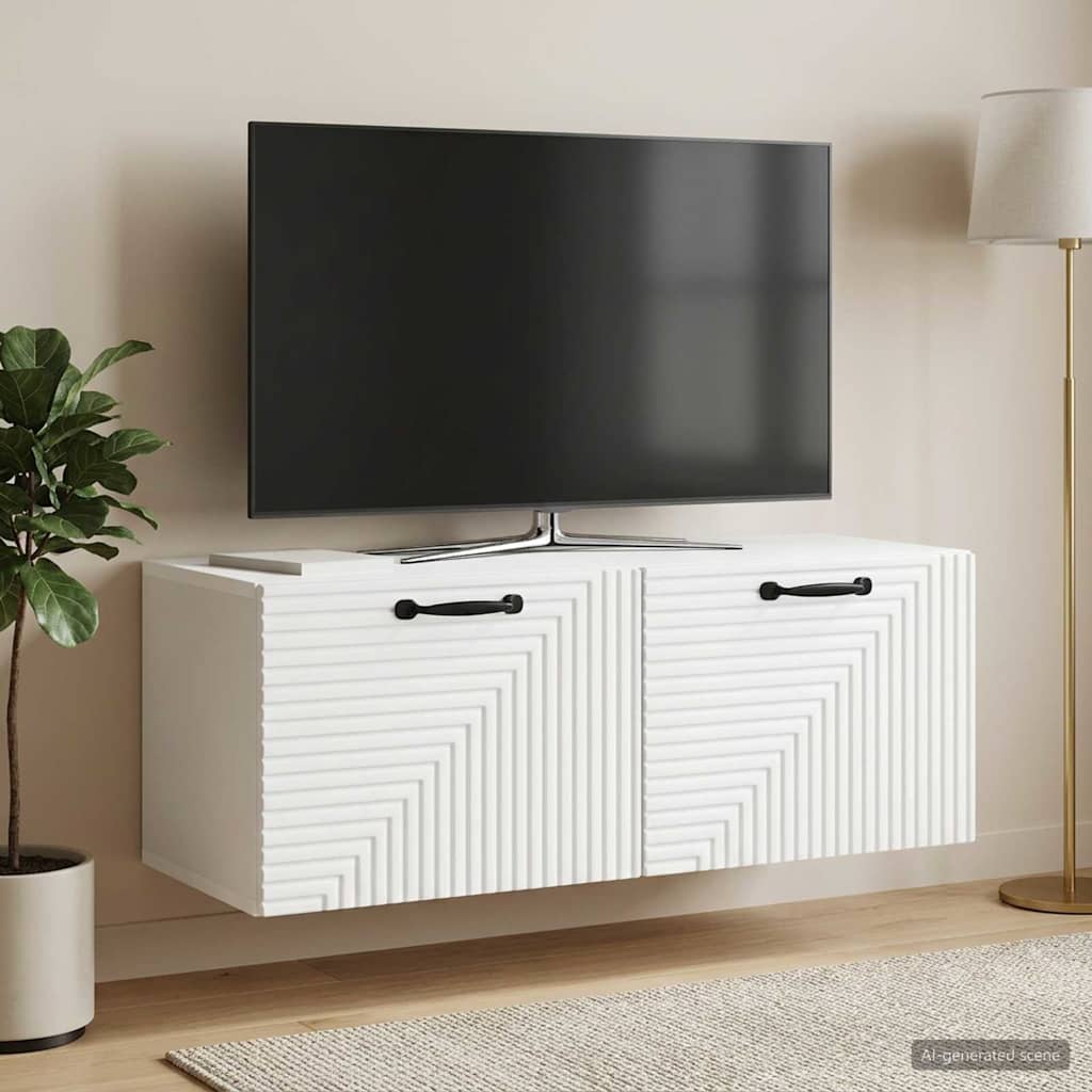 vidaXL Szafka RTV montowana na ścianie Biały 78,5 x 31 x 30 cm