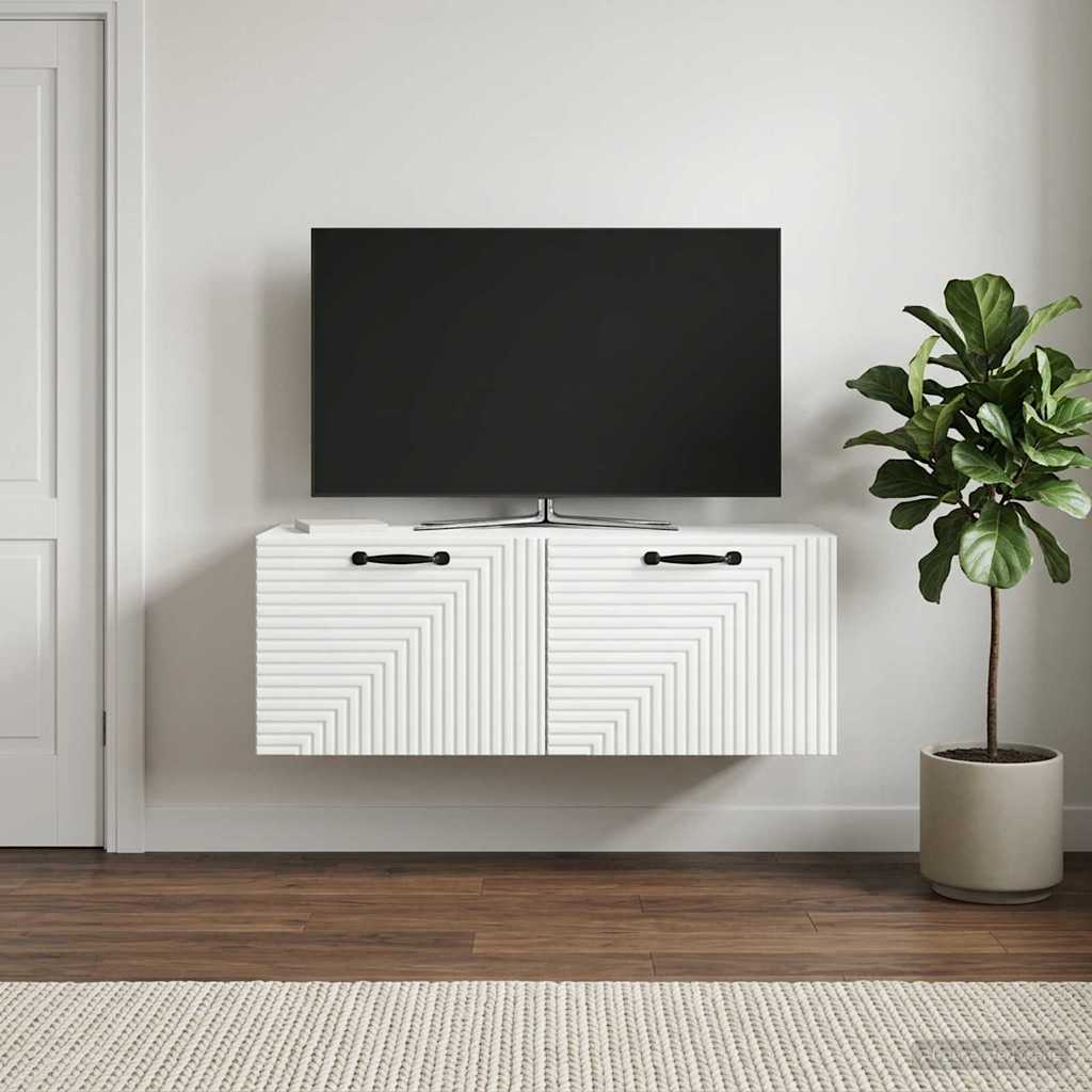 vidaXL Szafka RTV montowana na ścianie Biały 78,5 x 31 x 30 cm