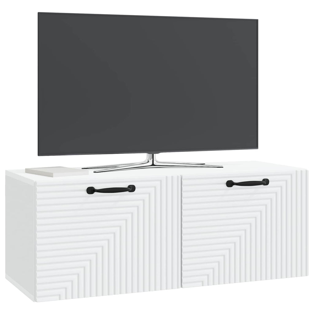 vidaXL Szafka RTV montowana na ścianie Biały 78,5 x 31 x 30 cm