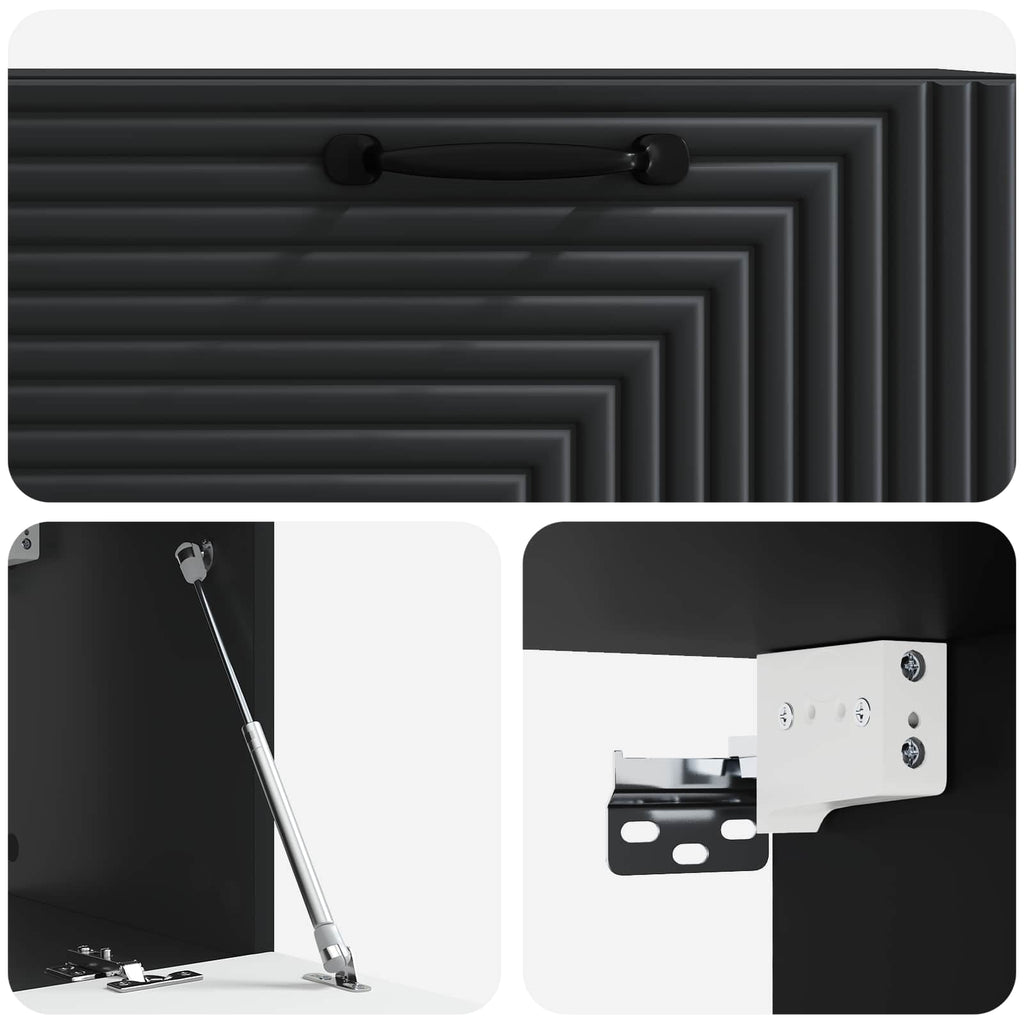 vidaXL Szafka RTV montowana na ścianie Czarny 78,5 x 31 x 30 cm