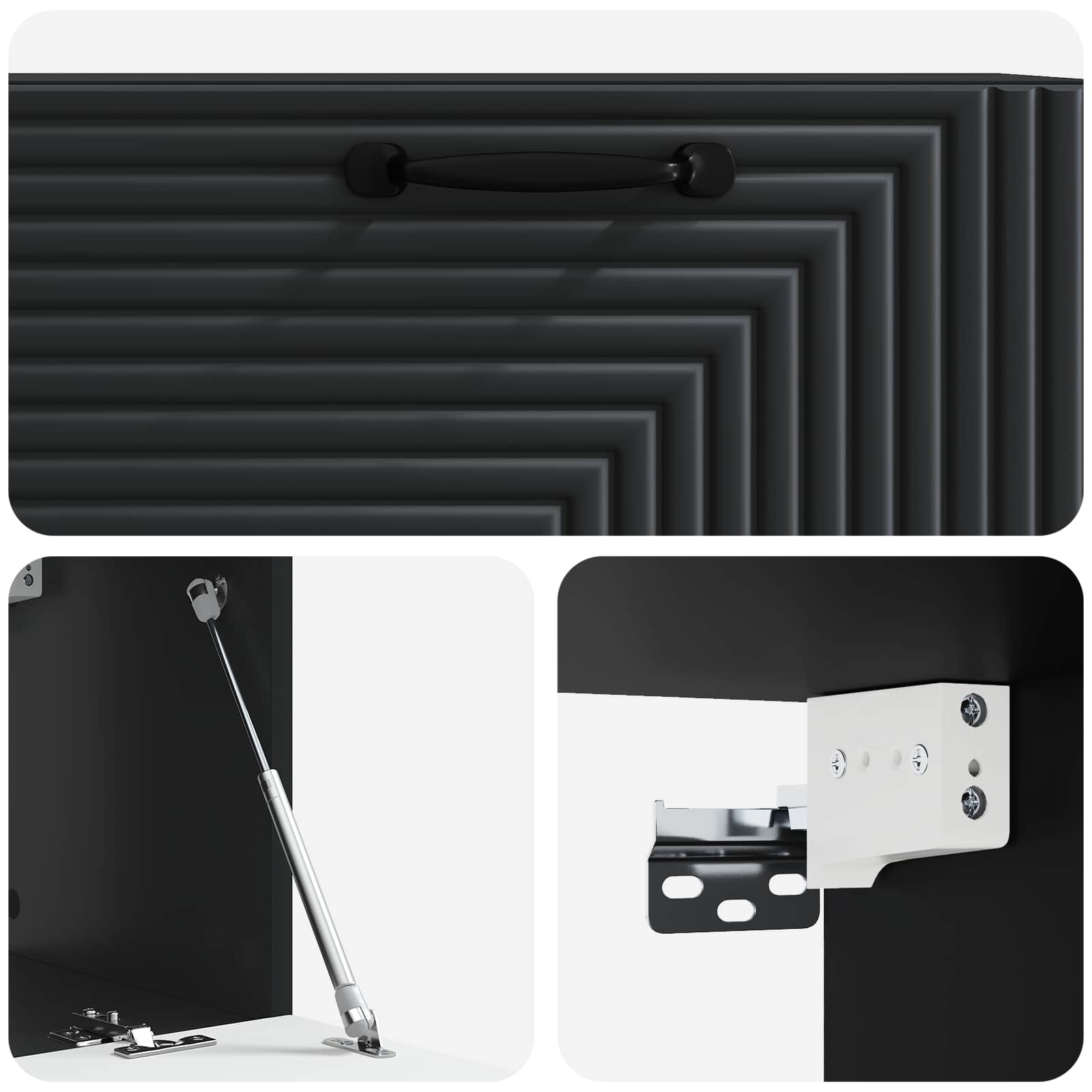 vidaXL Szafka RTV montowana na ścianie Czarny 78,5 x 31 x 30 cm