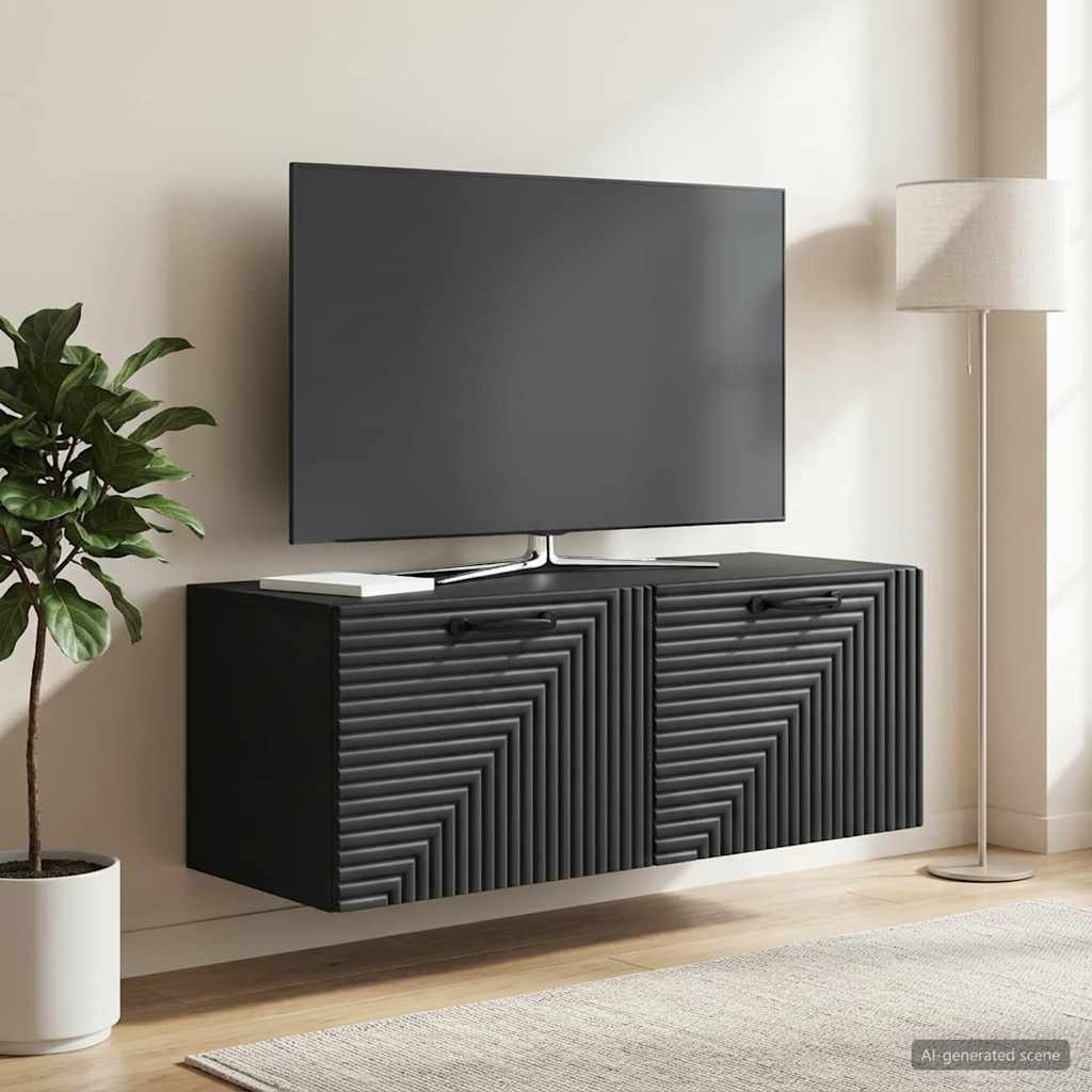 vidaXL Szafka RTV montowana na ścianie Czarny 78,5 x 31 x 30 cm