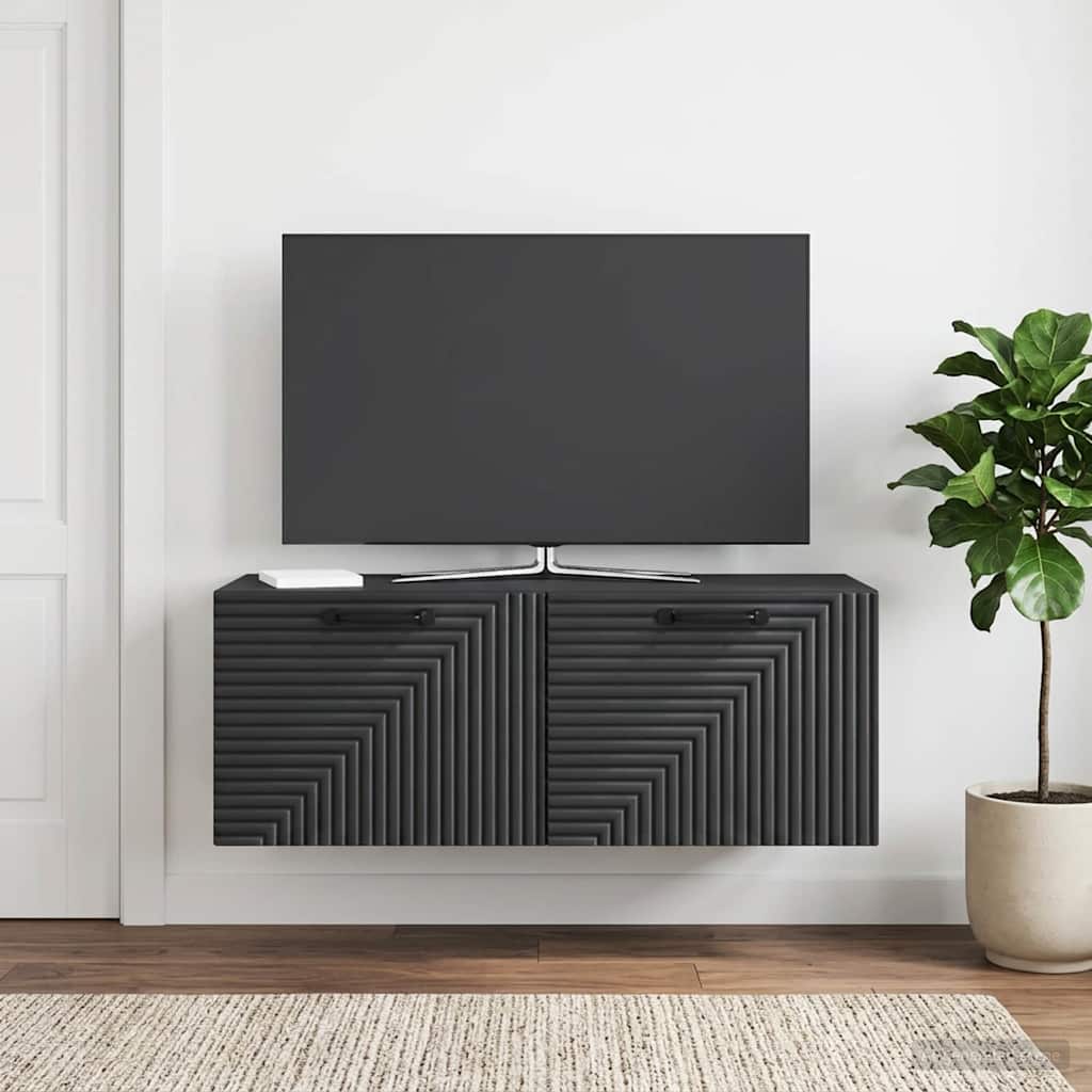 vidaXL Szafka RTV montowana na ścianie Czarny 78,5 x 31 x 30 cm