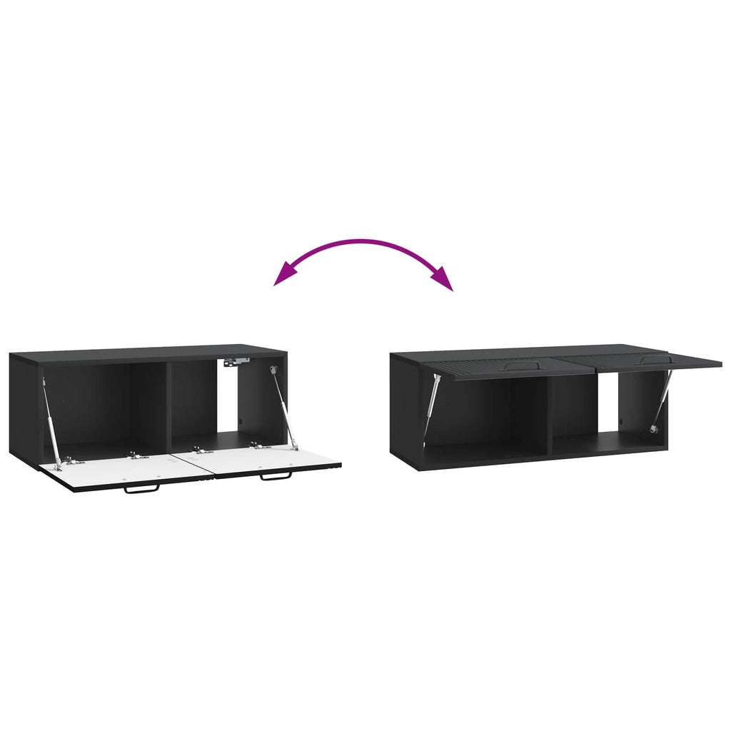 vidaXL Szafka RTV montowana na ścianie Czarny 78,5 x 31 x 30 cm