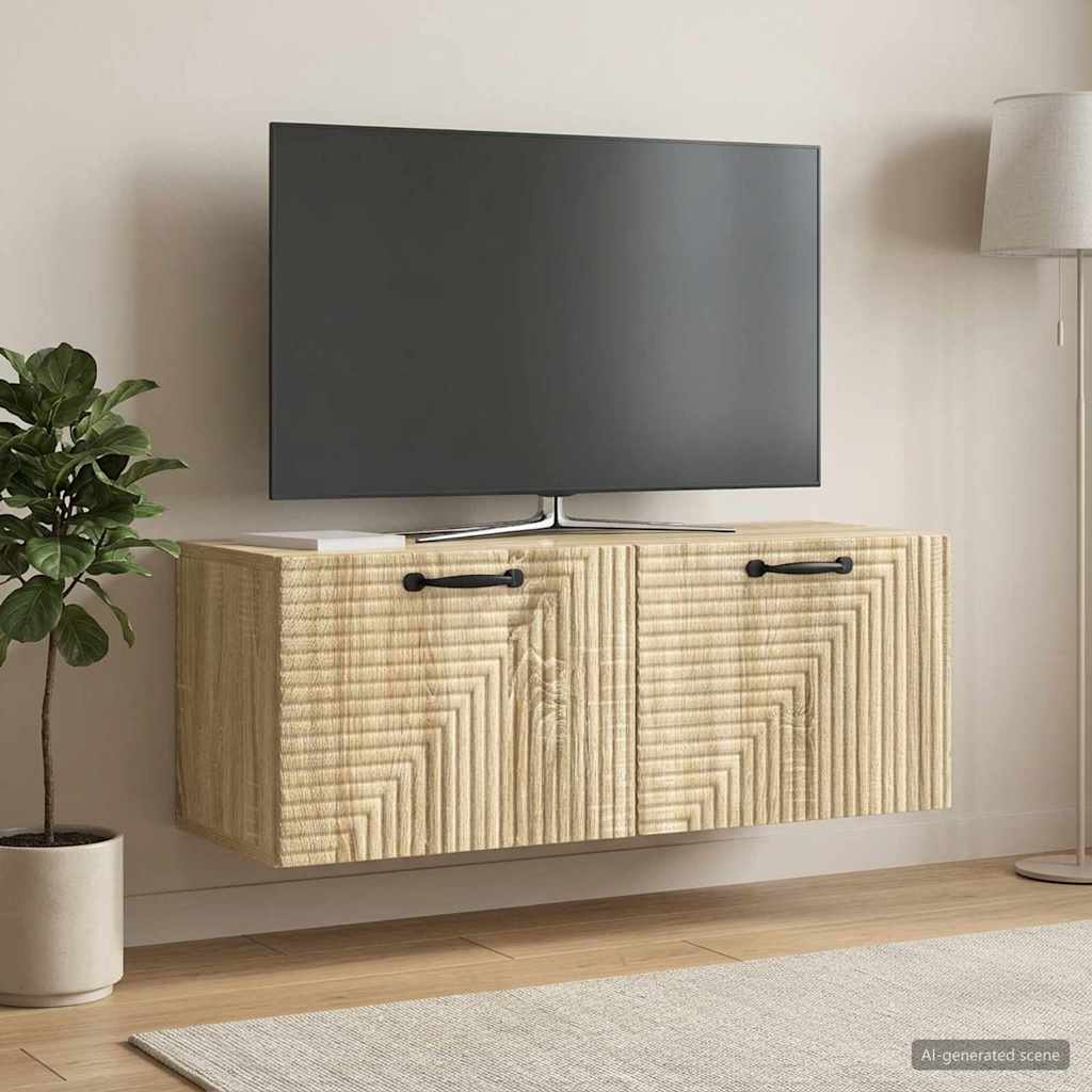 vidaXL Szafka RTV montowana na ścianie dąb Sonoma 78,5 x 31 x 30 cm