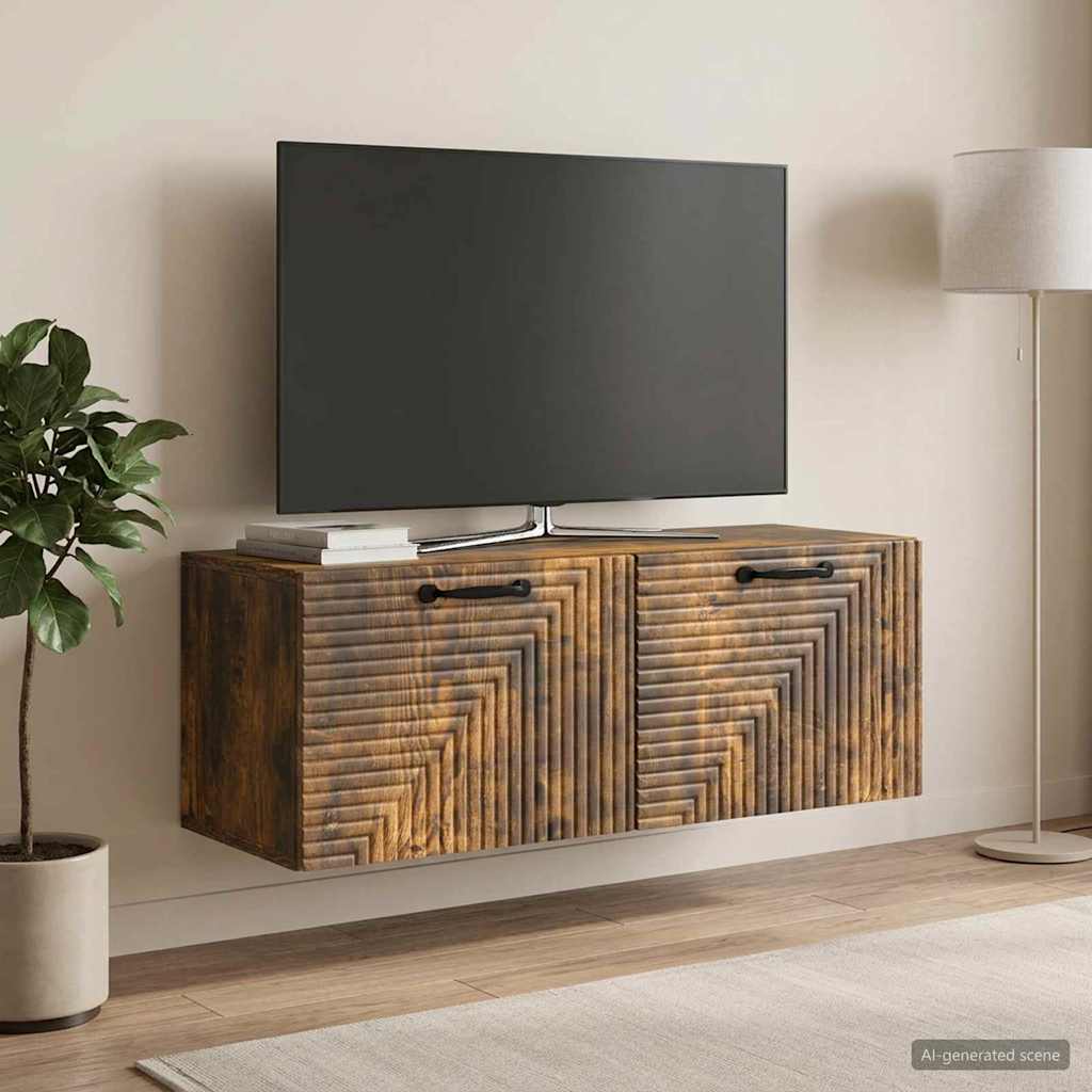 vidaXL Szafka RTV montowana na ścianie Dąb wędzony 78,5 x 31 x 30 cm