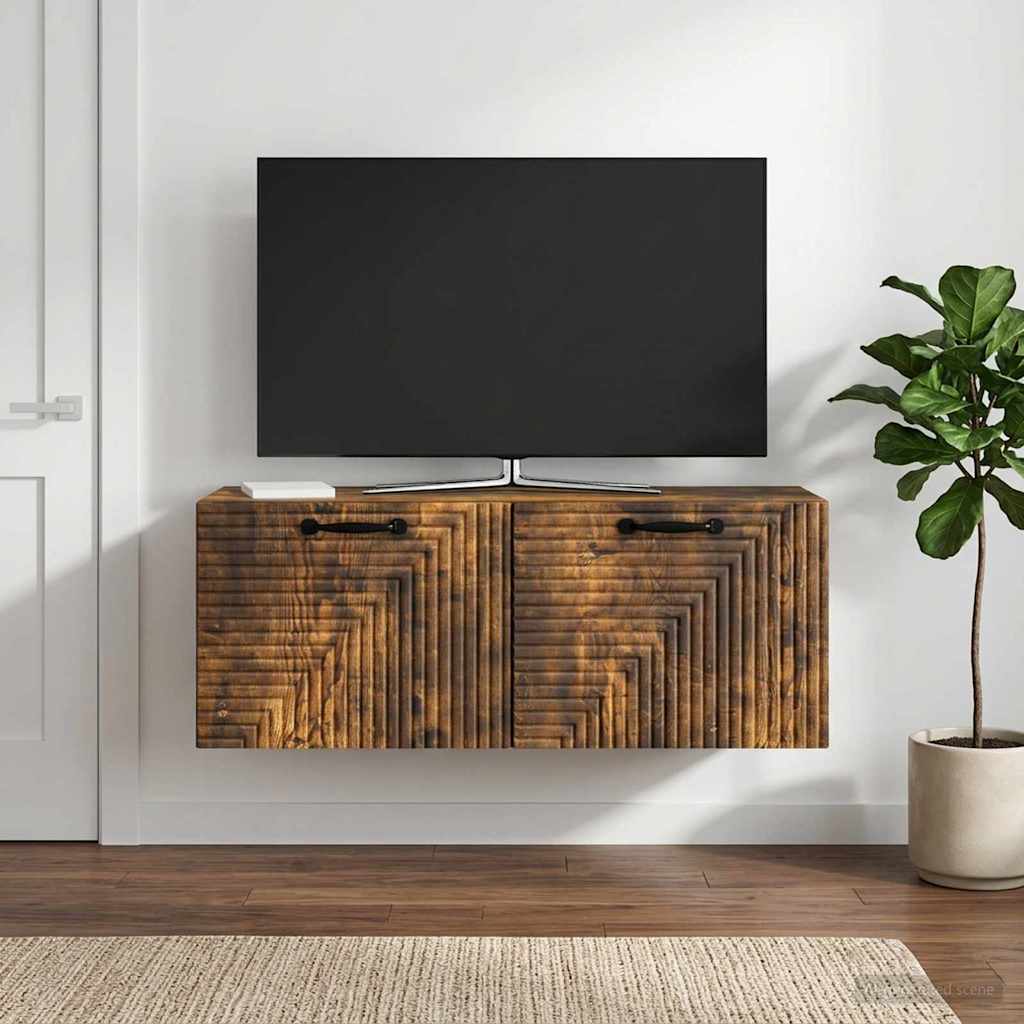 vidaXL Szafka RTV montowana na ścianie Dąb wędzony 78,5 x 31 x 30 cm