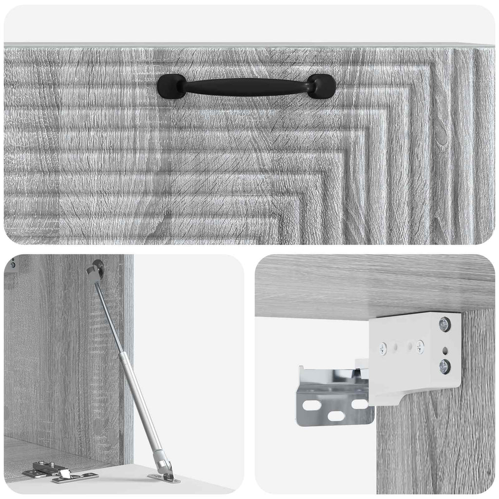 vidaXL Szafka RTV montowana na ścianie Szary Sonoma 78,5 x 31 x 30 cm