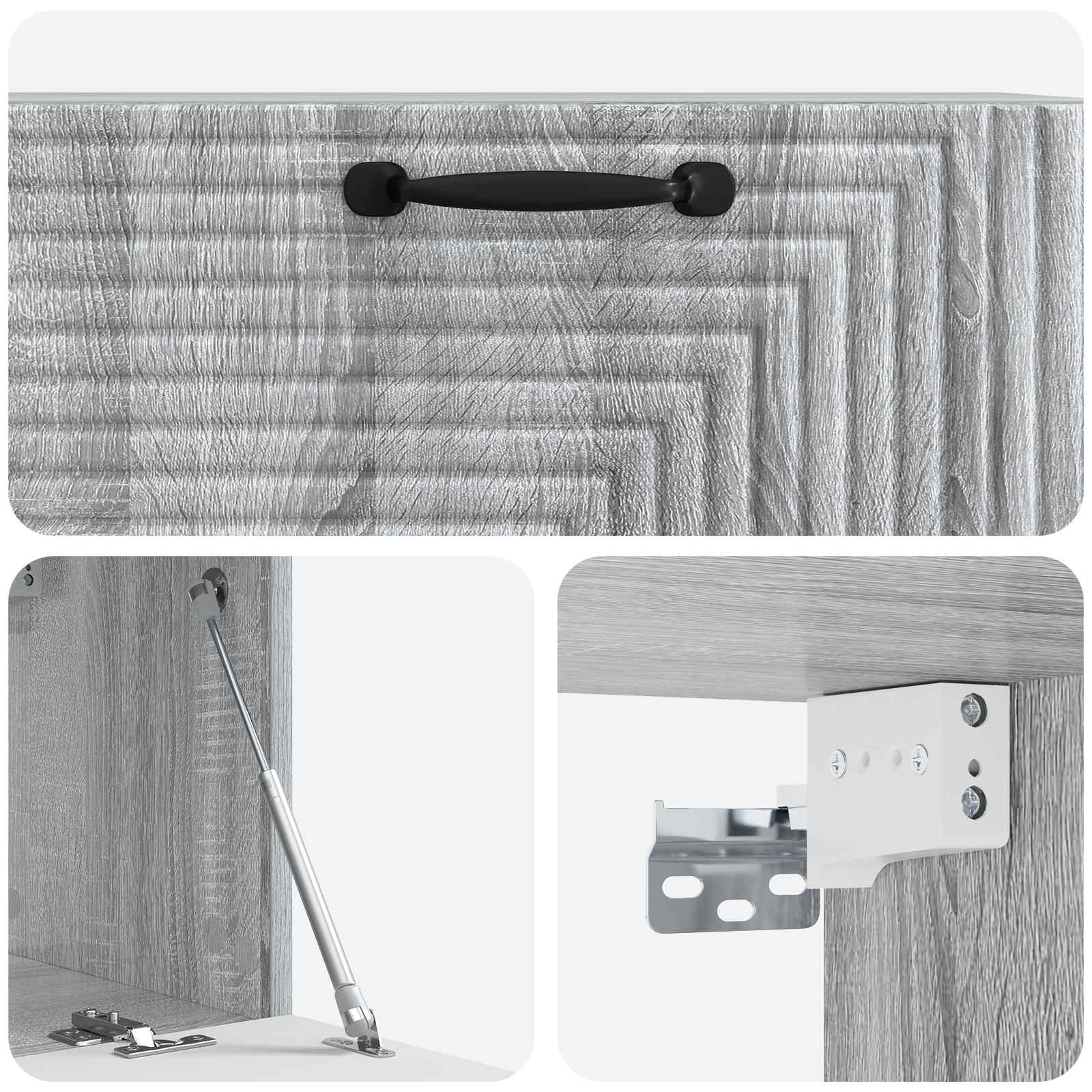 vidaXL Szafka RTV montowana na ścianie Szary Sonoma 78,5 x 31 x 30 cm