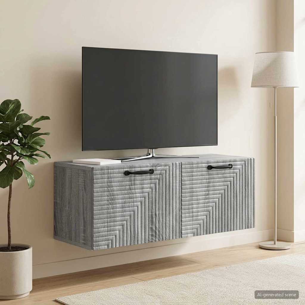 vidaXL Szafka RTV montowana na ścianie Szary Sonoma 78,5 x 31 x 30 cm