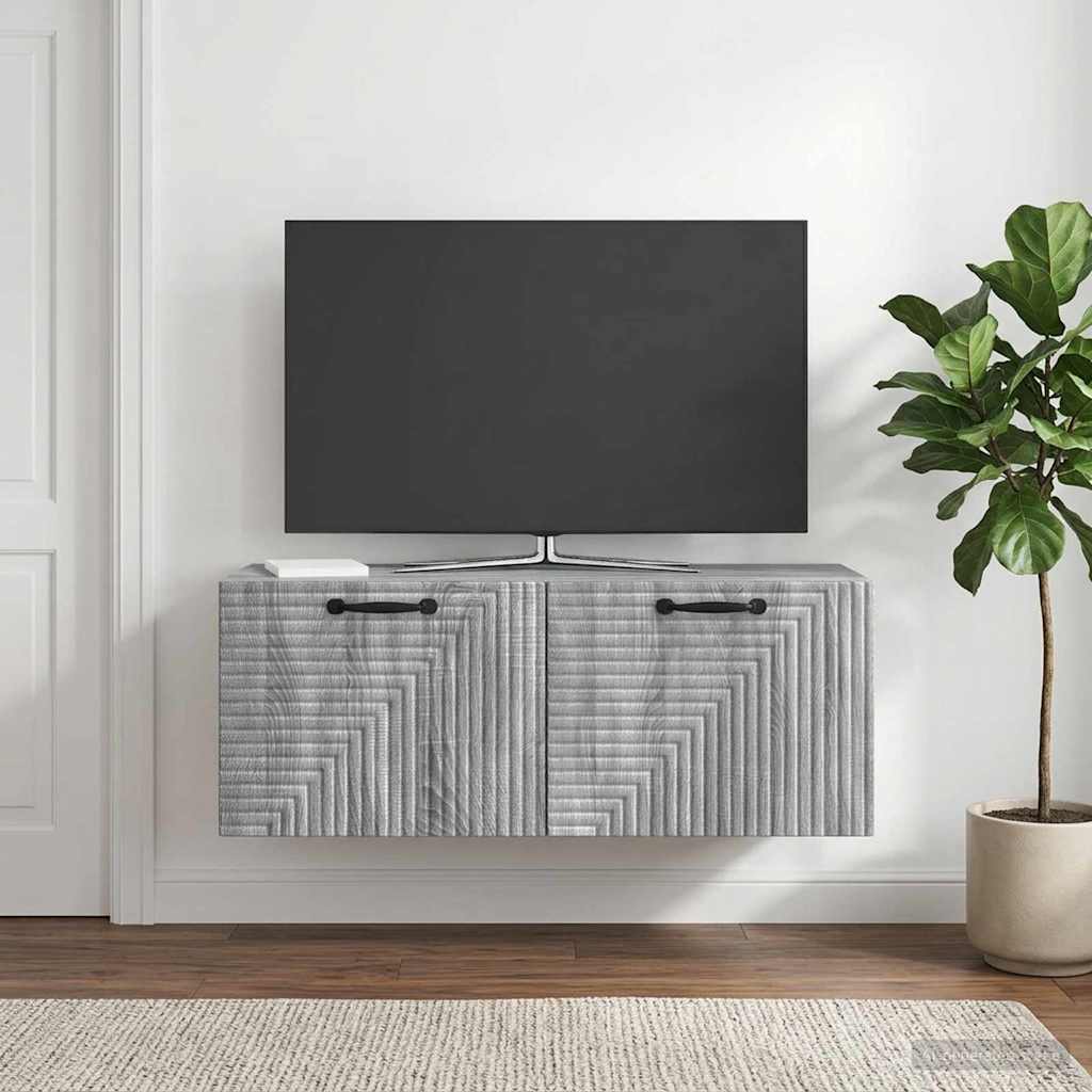 vidaXL Szafka RTV montowana na ścianie Szary Sonoma 78,5 x 31 x 30 cm