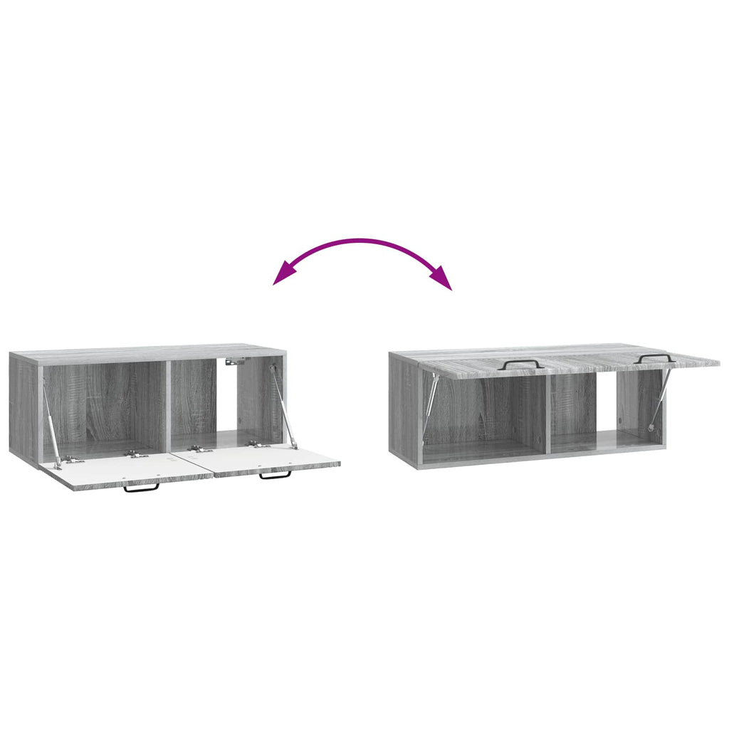 vidaXL Szafka RTV montowana na ścianie Szary Sonoma 78,5 x 31 x 30 cm