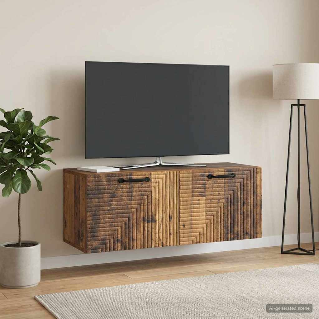 vidaXL Szafka RTV montowana na ścianie Stare drewno 78,5 x 31 x 30 cm