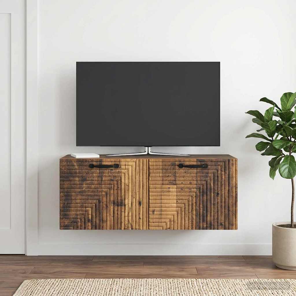 vidaXL Szafka RTV montowana na ścianie Stare drewno 78,5 x 31 x 30 cm