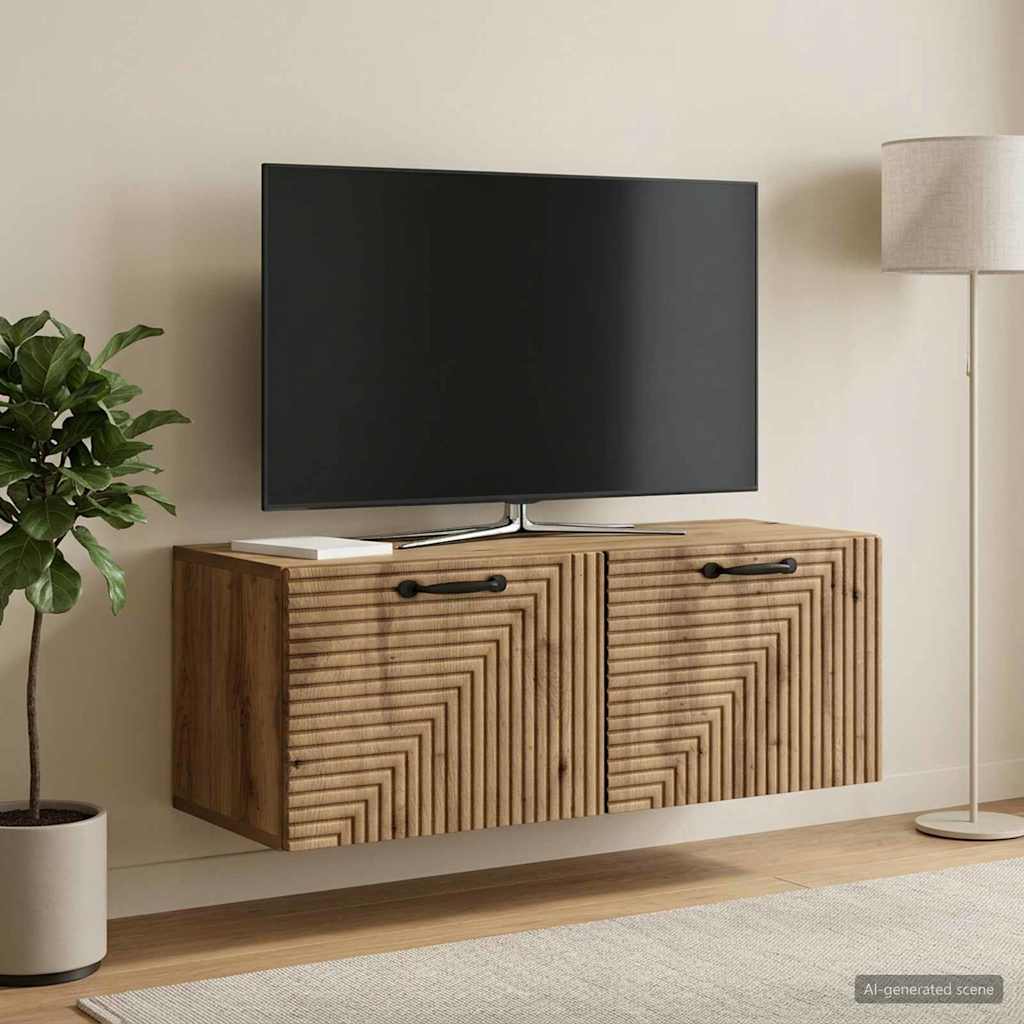 vidaXL Szafka RTV montowana na ścianie 78,5 x 31 x 30 cm Dąb artisan