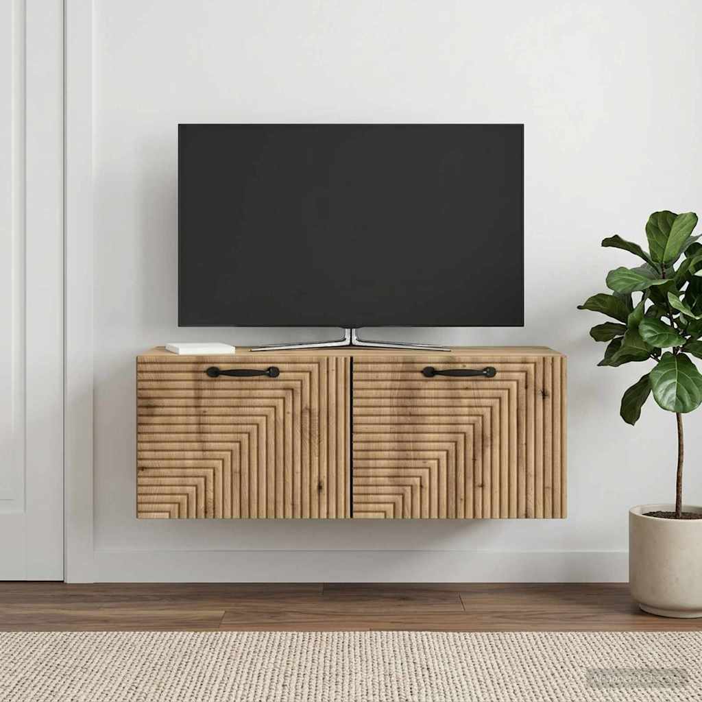 vidaXL Szafka RTV montowana na ścianie 78,5 x 31 x 30 cm Dąb artisan